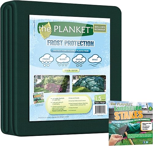 Miniatura 8 de the Planket 11012 - Cubierta rectangular de protección contra heladas, 10 x 12 pies, color verde oscuro