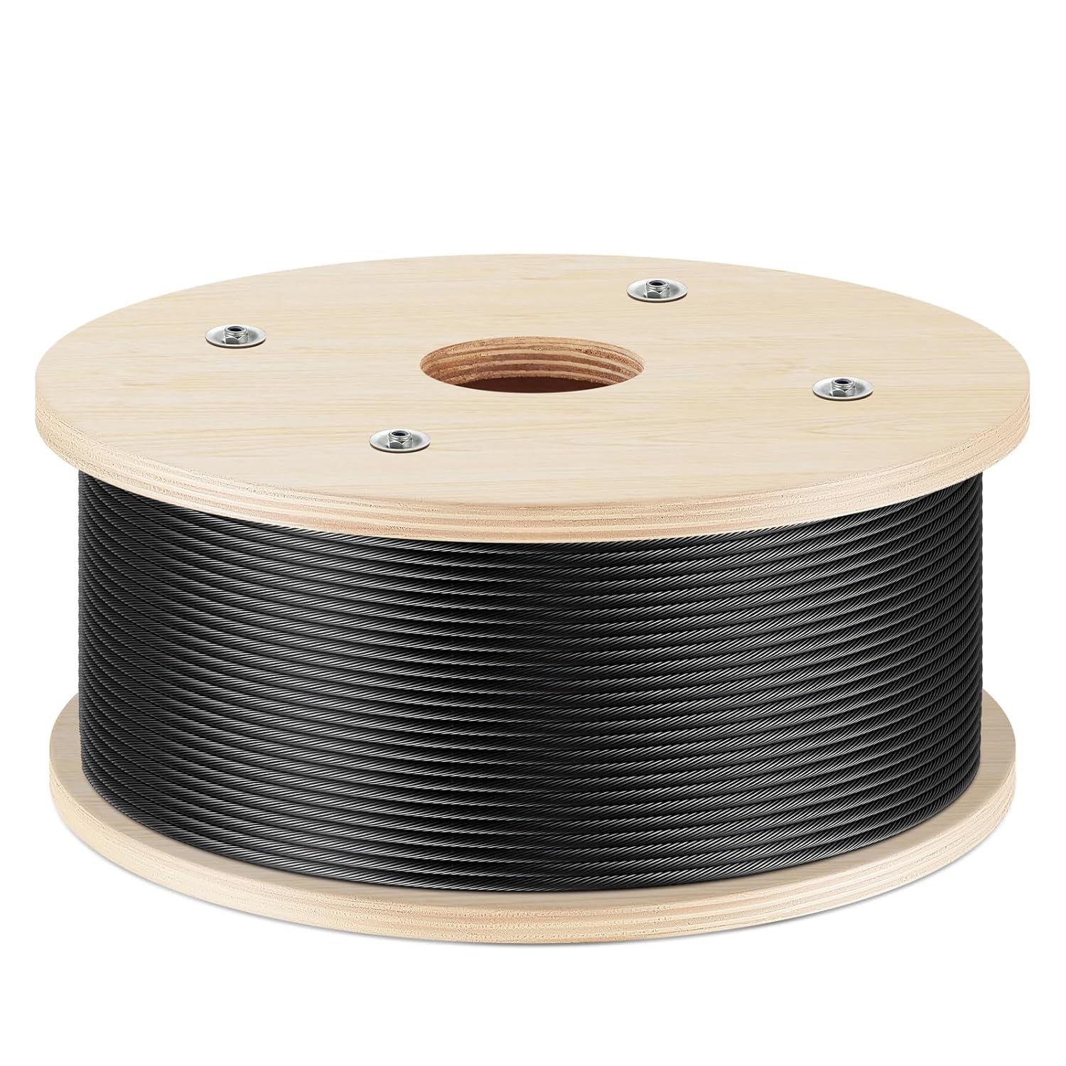 WAYSKA 500FT 3/16" Black Stainless Steel Cable, T316 Marine-Grade Black Wire Rope 1x19 Strands for Indoor, Outdoor, Deck, Balcony and Stairs Railing Systems