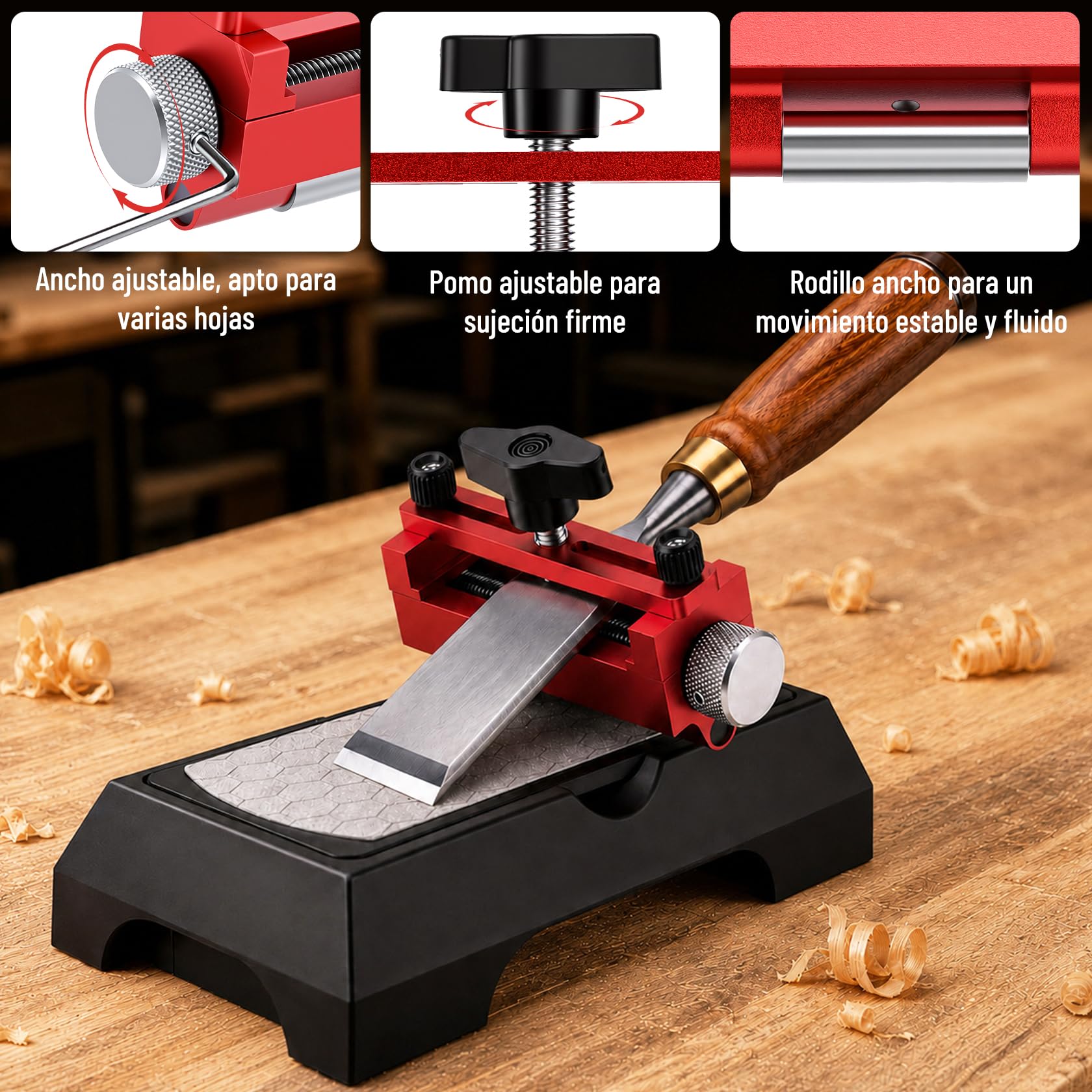 Pindex Guía de Afilado y Piedra Diamantada para Cinceles y Avione Hogar DIY