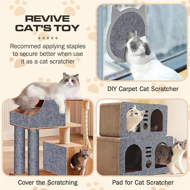 Foto 7 de 7 de Climbing Cat Scratcher DIY Rascador para Gatos Tapete Autoadhesivo para Rascar Gatos Alfombra de Pared…