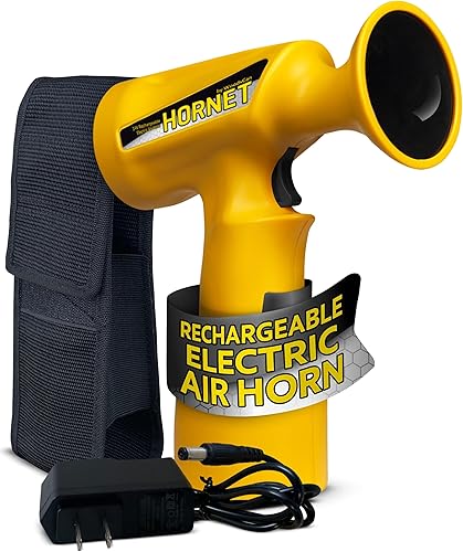 Miniatura 10 de WoodsCan Hornet Sport - Bocina de aire eléctrica recargable, 121 dB ultra fuerte, sin gas comprimido, bocina de seguridad de mano para emergencias,