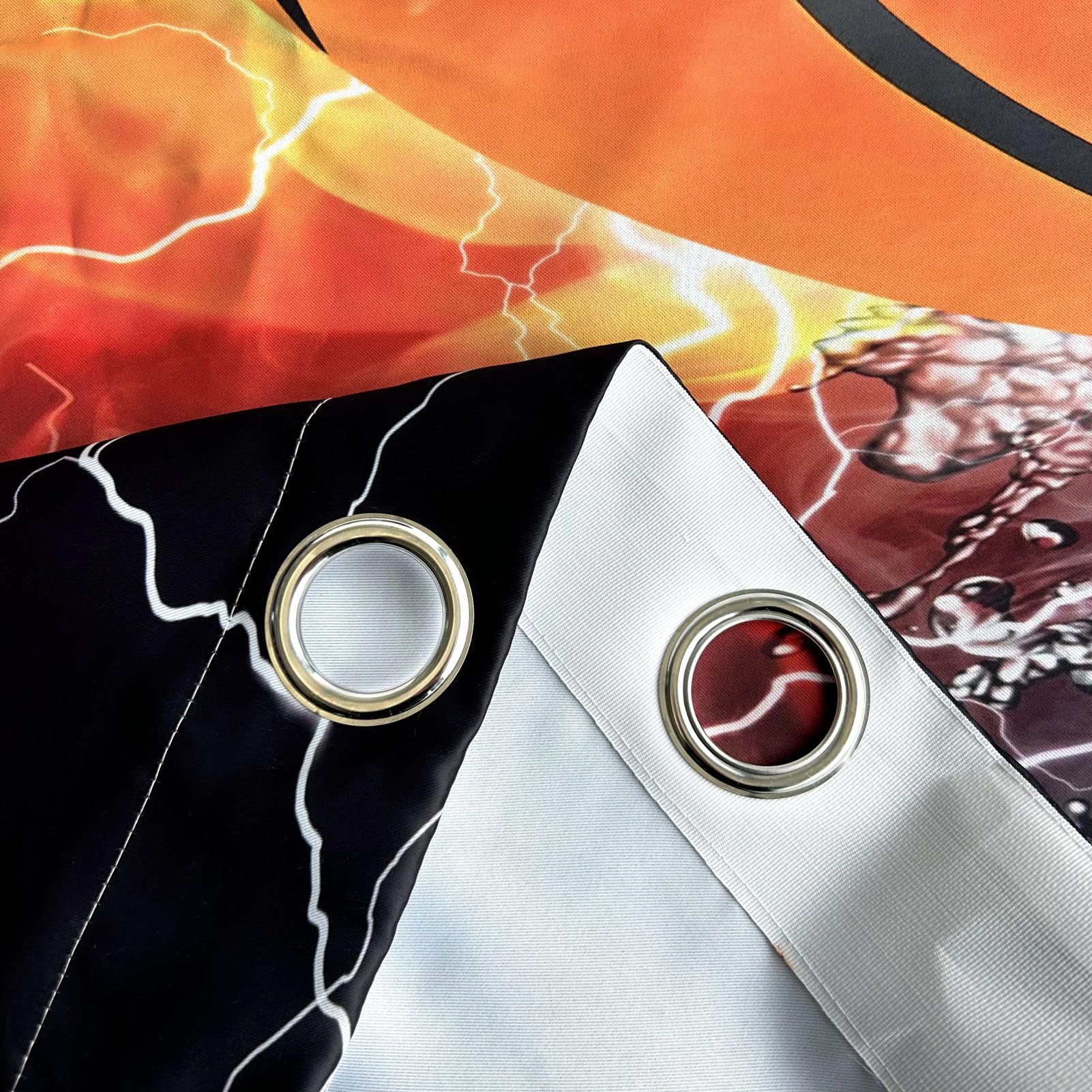 ANHOPE Sport Thema Flamme Basketball Vorhänge mit Ösen Kinder Jungen Mädchen Gardinen Blickdichte Thermo Vorhang Blackout Curtain Schlafzimmer Wohnzimmer Verdunklungsvorhänge 2er Set H 214 x B 117 cm