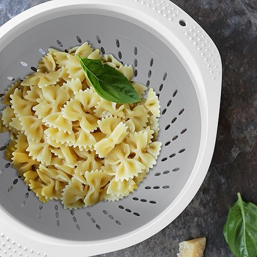 Miniatura 6 de Vremi Colador plegable de 5 cuartos de galón  Colador de alimentos de silicona sin BPA con asas  Escurridor de cocina plegable resistente y