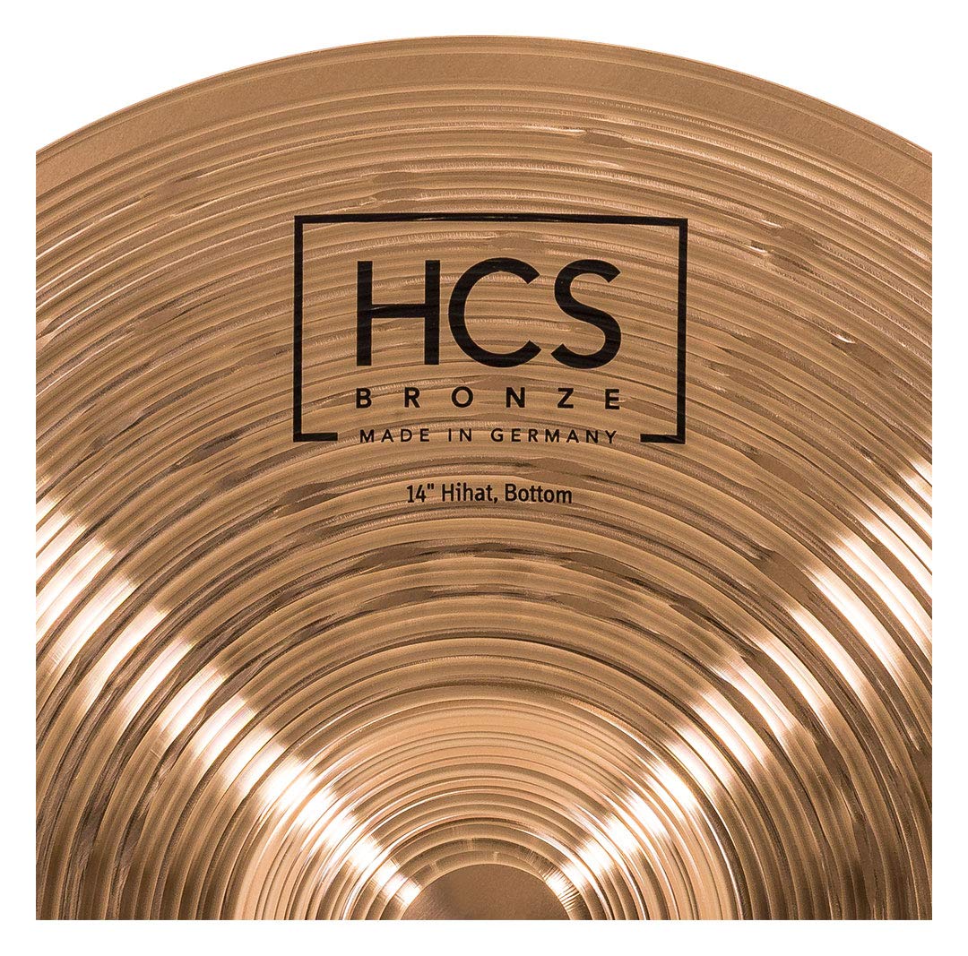 Meinl HCS Bronze - Set HiHat da 14", in lega di bronzo B8, finitura tradizionale, Made in Germany, con macchina Hi-Hat