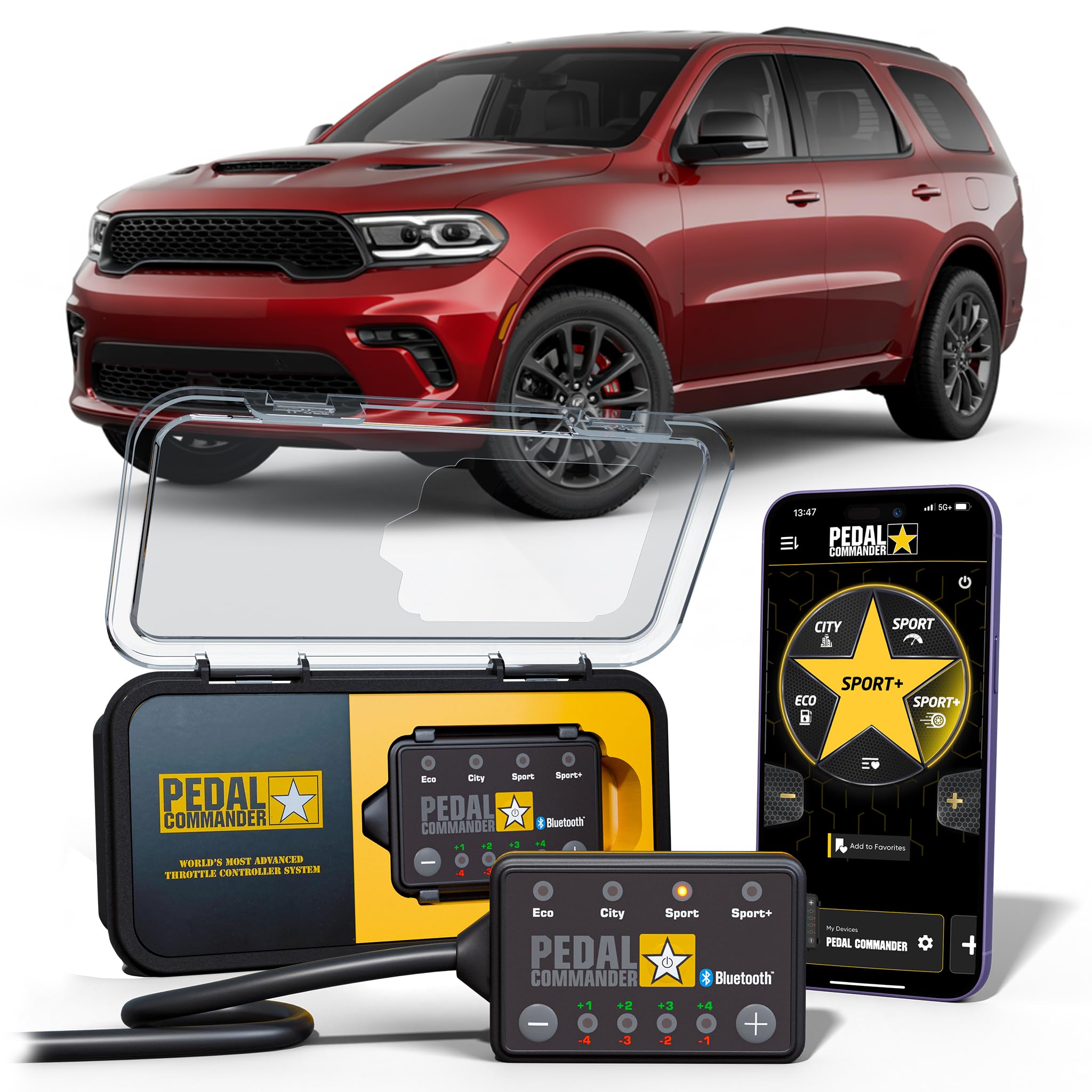 PEDAL COMMANDER for Dodge Durango 2006-2024 Throttle Response Controller - 36 Drive 4-Mode, Plug&Play, Bluetooth, Anti-Theft Enabled, On-Road & Off-Road Performance Upgrades, Dodge Durango Accessories