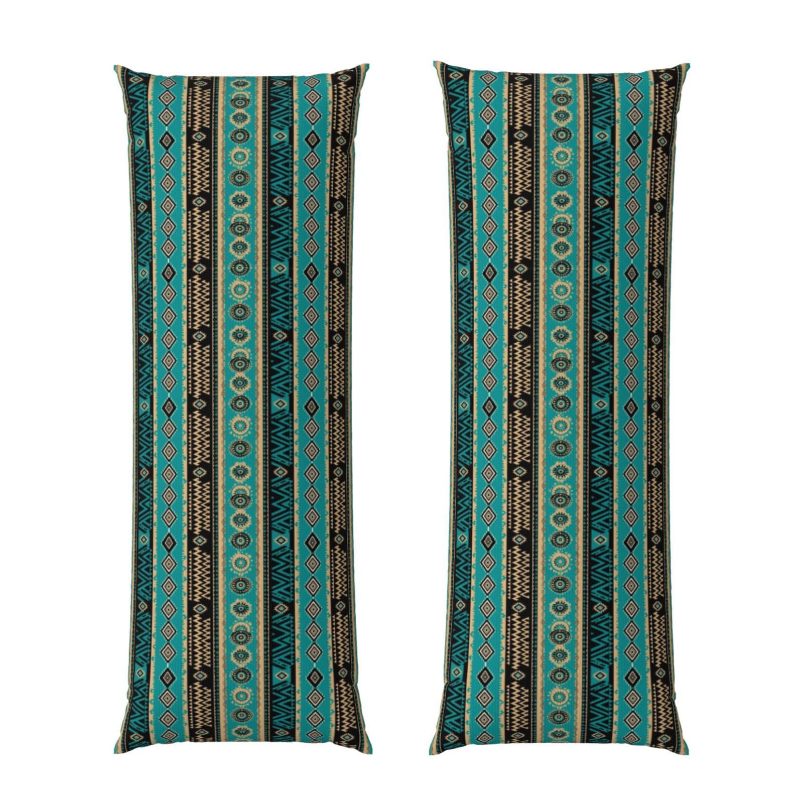 Body Pillow Case 20x60 Tribal Navajo Aztec Geometric Ethnic Pattern, Zippered Cozy Pillow Cover, Soft Plush Cushion Protector, Machine Washable for Bed Sofa Couch