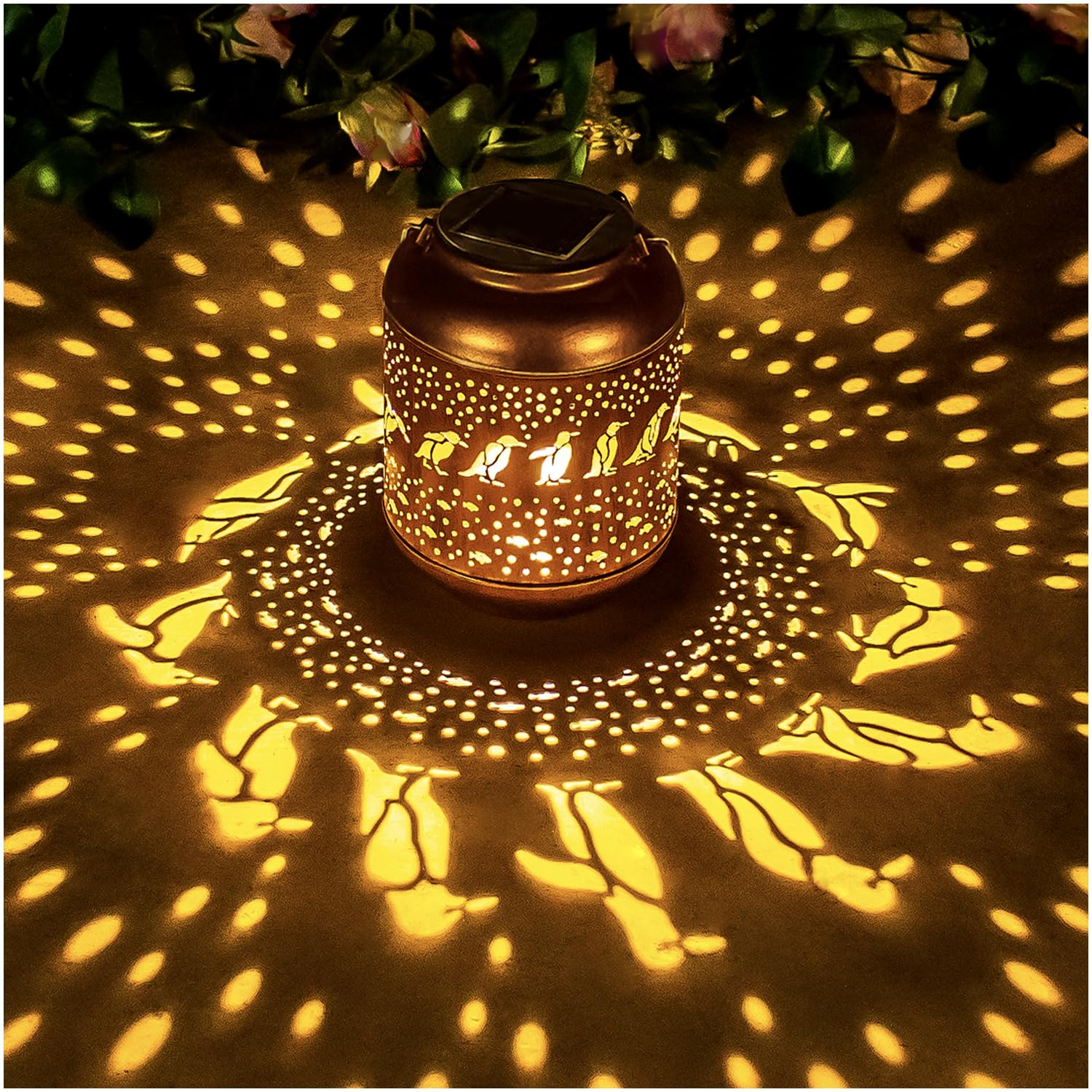 Penguin Solar Lanterns Outdoor Waterproof,Hanging Solar Lights Penguin Gifts for Women Men Metal LED Decorative Light for Yard,Patio,Lawn,Tabletop,Pathway,Landscape,Garden Decor — image 1