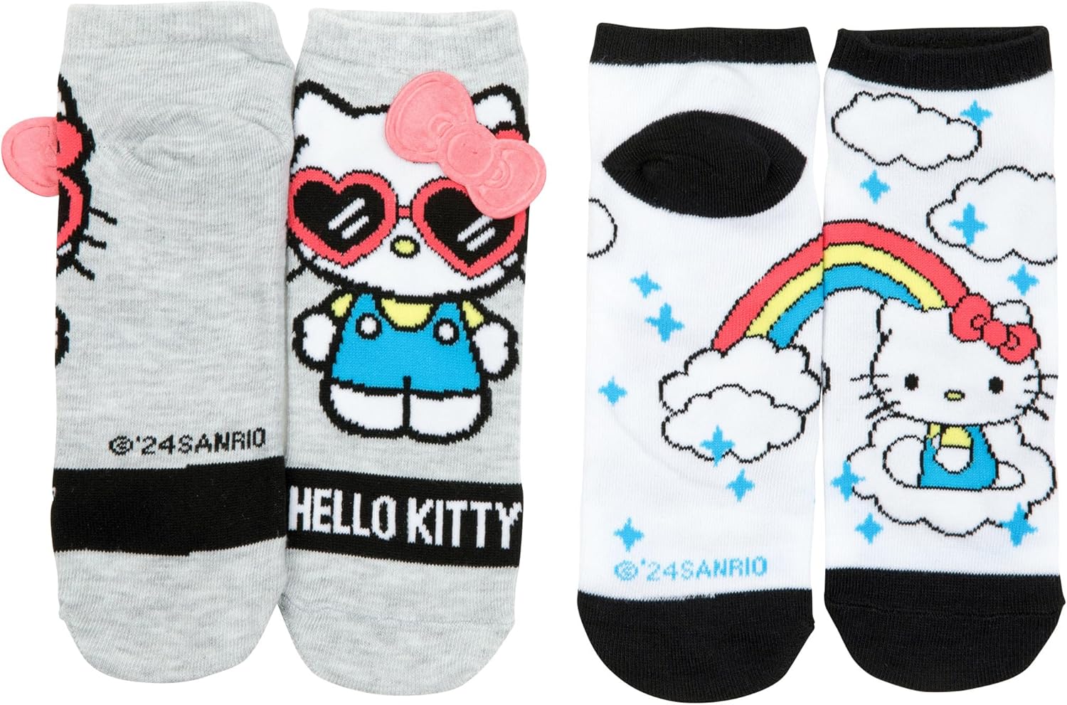 Hello Kitty Rainbows and Shades Women's No Show Socks 2-Pack - Image 2