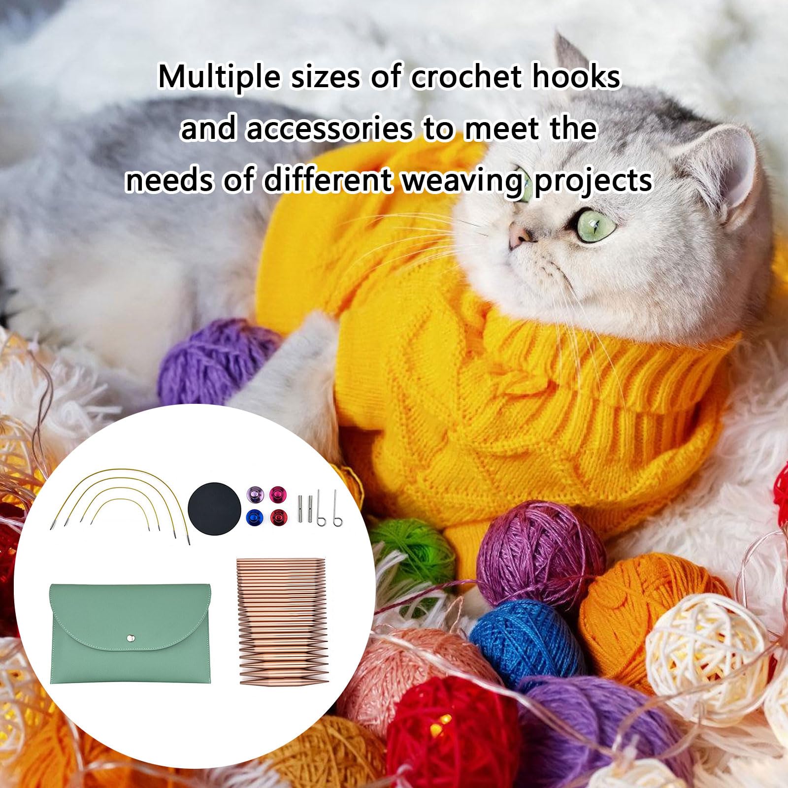 13 Paar austauschbare Rundstricknadeln 3, 0 mm–10 mm Stricken von Pullovern und Socken Aluminium Nadelset mit bequemem