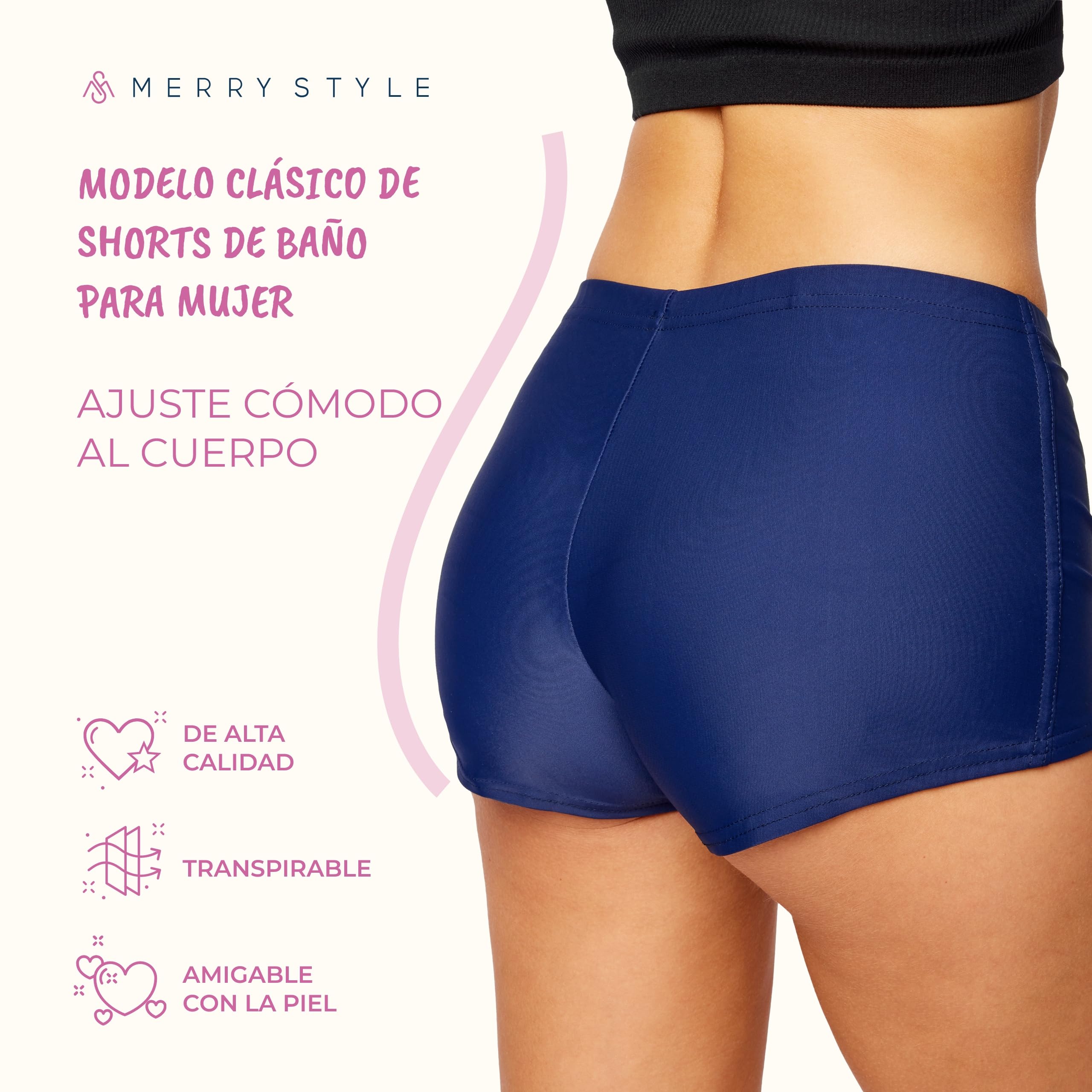 Merry Style Shorts Bañadores Deportivos para Mujer Trajes de Baño Shorts de Natación Bikini para Playa Piscina Deporte Bragas Modelo L23L1 — view 3