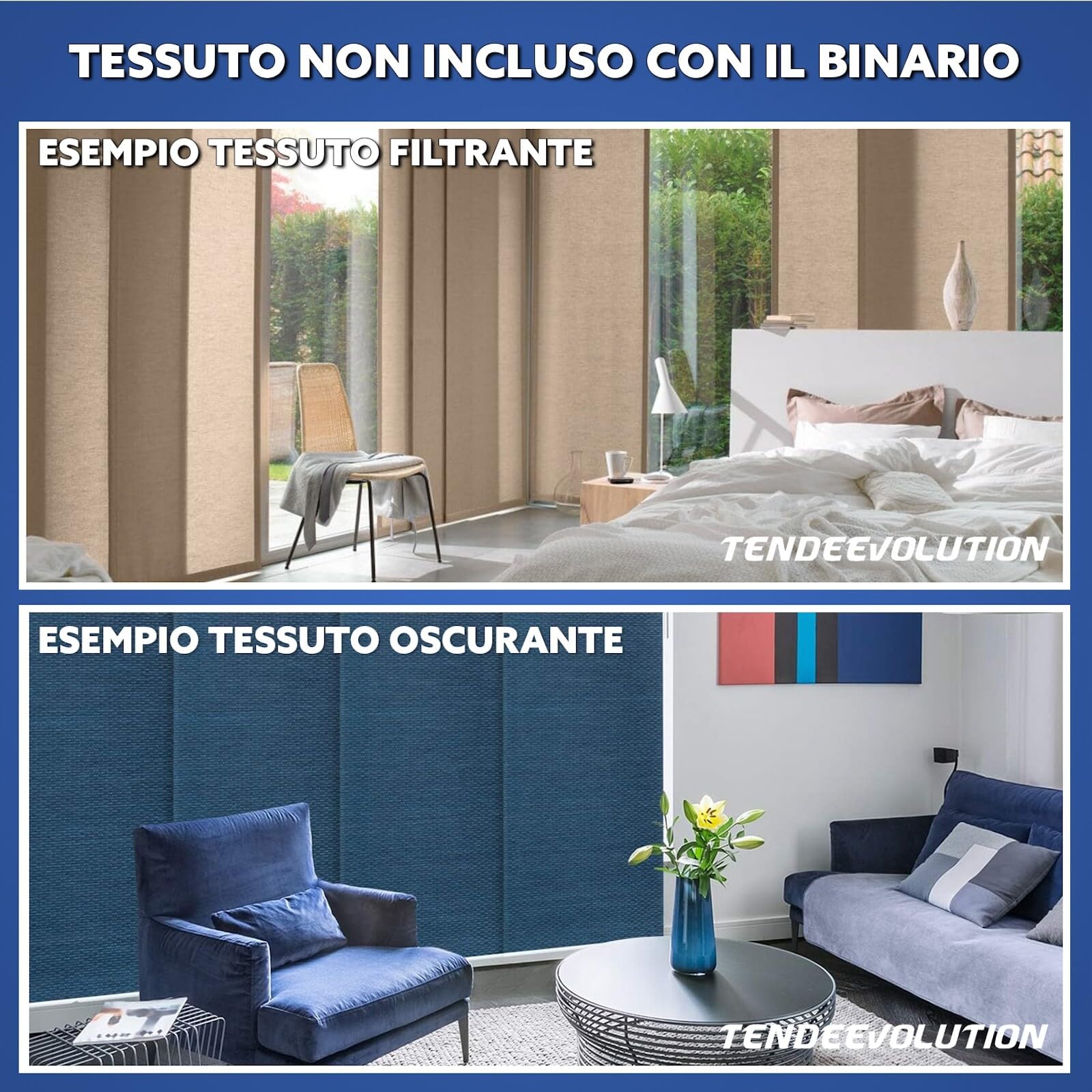 Bastone per Tenda a Pannello con Binario a 5 Vie, Personalizzabile Su Misura, a Corda o Manuale, Binario Tende a Pannello per Interni, Finestre, Porte o Separè, Attacco a Soffitto o Parete (330 CM)