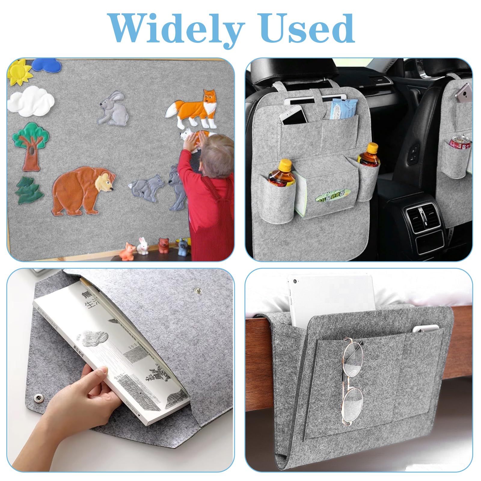 Rotolo di Feltro 30cm×300cm×3mm, Feltro per Lavoretti, Feltro Artigianale per Borse in Feltro Cucito, Runner da Tavola in Felt, Felt per Tessuti Patchwork Cucito Fai da Te, Grigio Chiaro