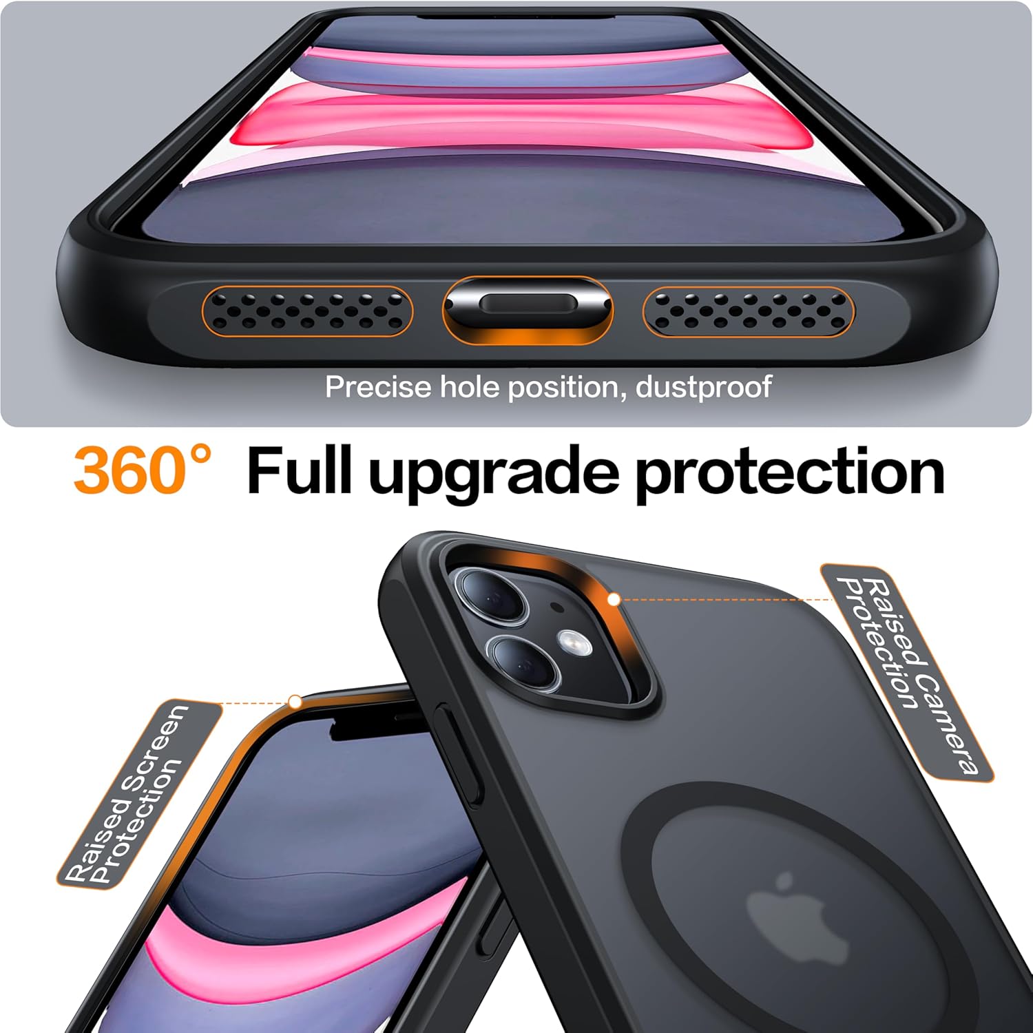 Magnetic for iPhone 11 Phone Case-Compatible with MagSafe-Slim Translucent Matte-Military Grade Drop Protection Phone Case for iPhone 11 6.1",Translucent Black - Image 6