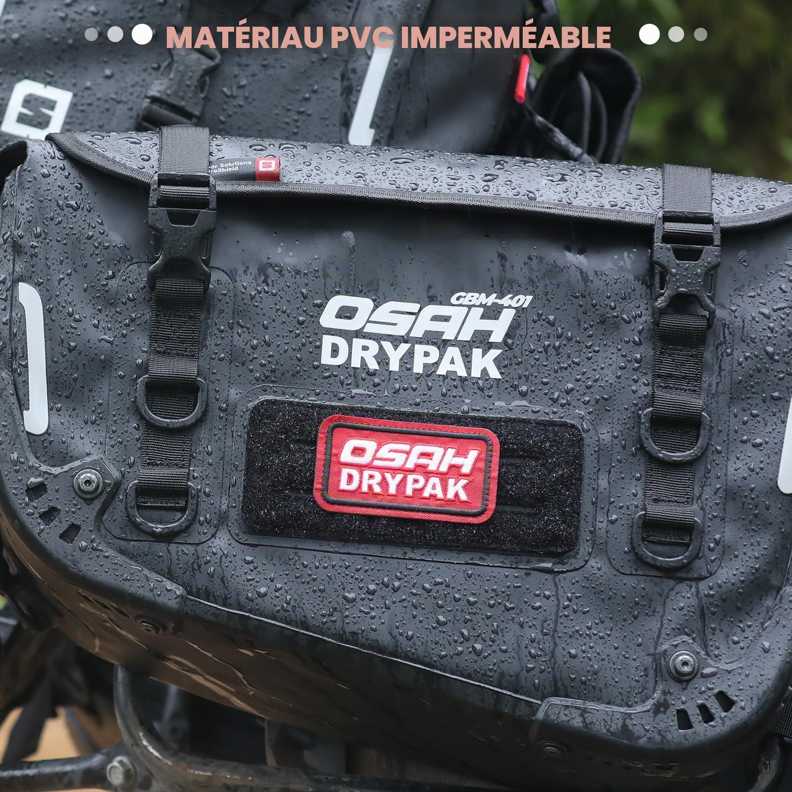 Sacs de Moto imperméables – Sacs de Selle durables 40L pour Camping, pêche, Voyage, Tout-Terrain – Paniers Anti-Vibrations Grande capacité – Compatibles avec Motos d'aventure – 1 Paire