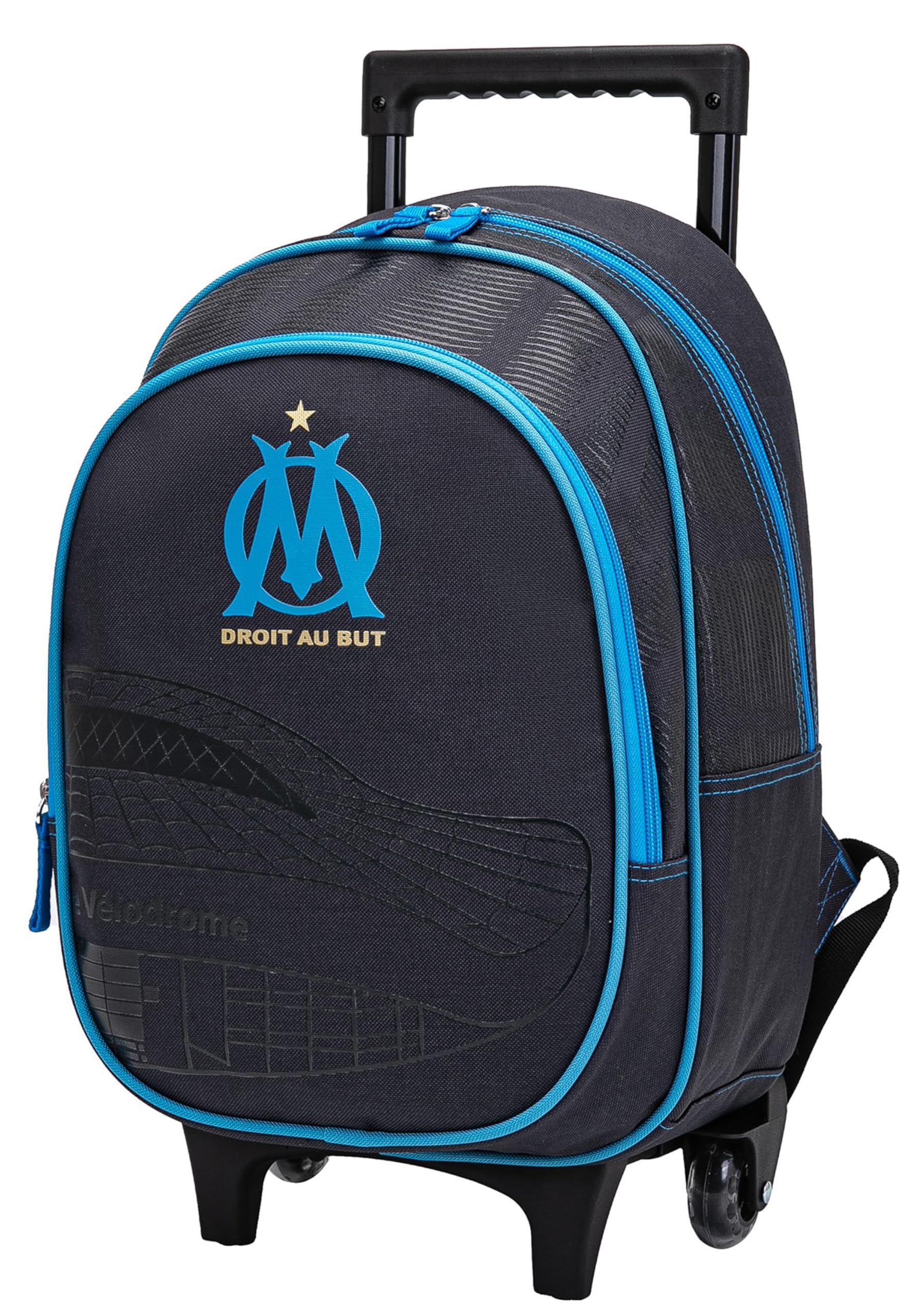 OLYMPIQUE DE MARSEILLE Sac à Dos Scolaire à roulettes Om - Collection Officielle