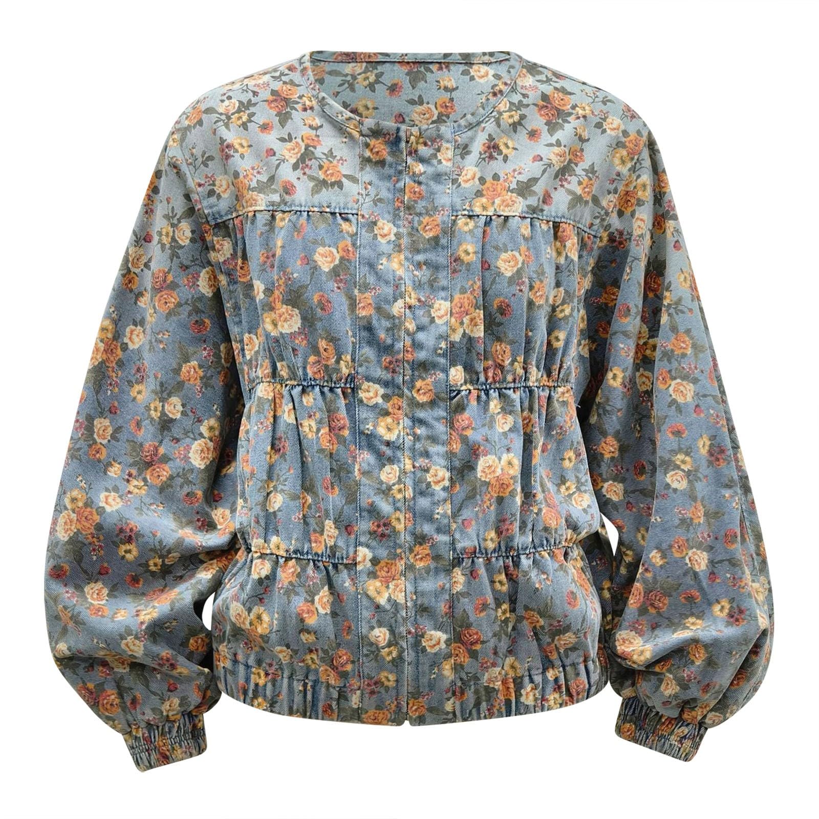 Genérico Chaqueta Vaquera Mujer Oversize - Sudaderas con Capucha De Talla Grande para Mujer Blusa Informal con Botones De Manga Larga Y CordóN Top CláSico Holgado con Abrigo con Bolsillos