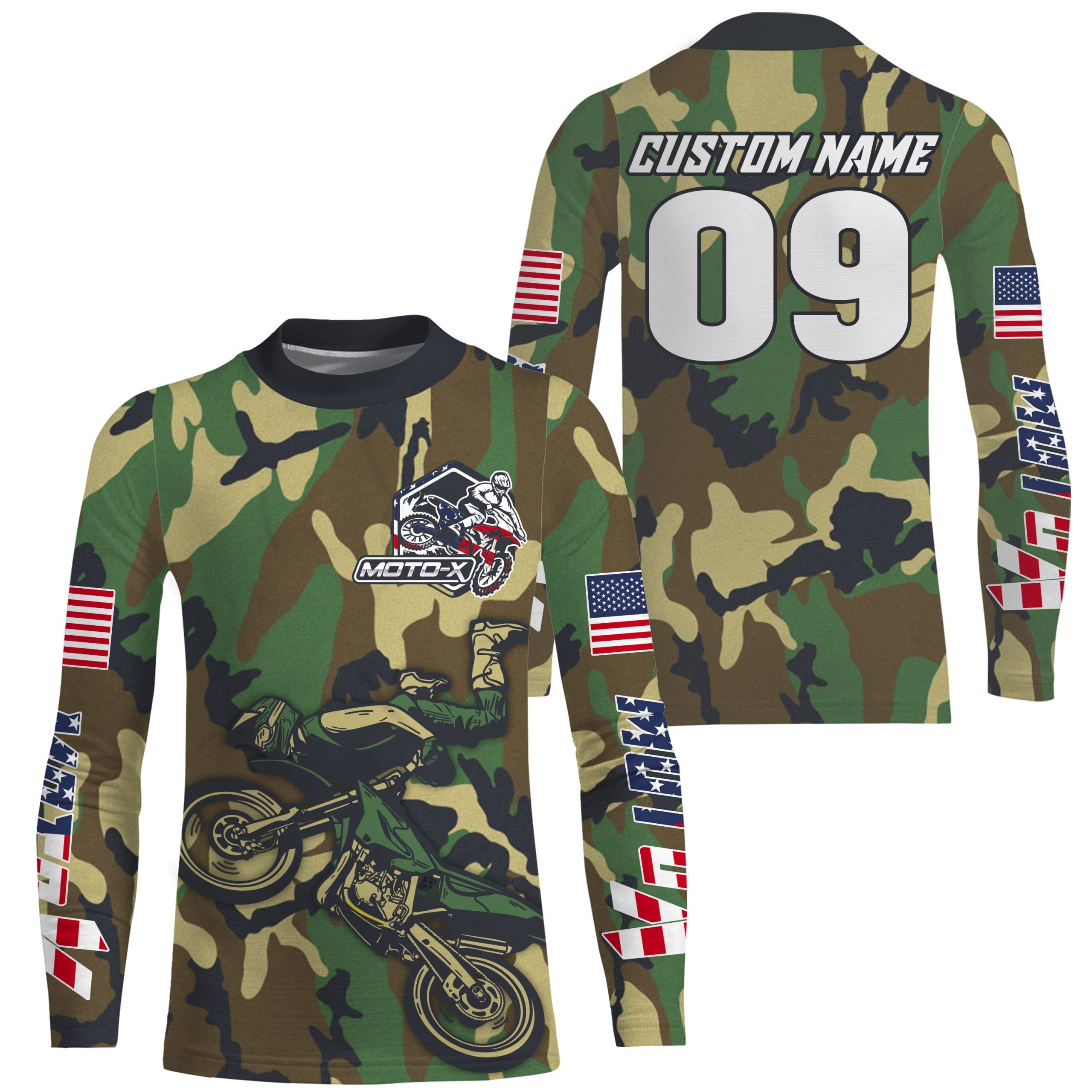 Men Women Kid Camo MX Custom UV Protective Youth Motocross Jersey Xtreme Dirt Bike Racing Shirt PDT67