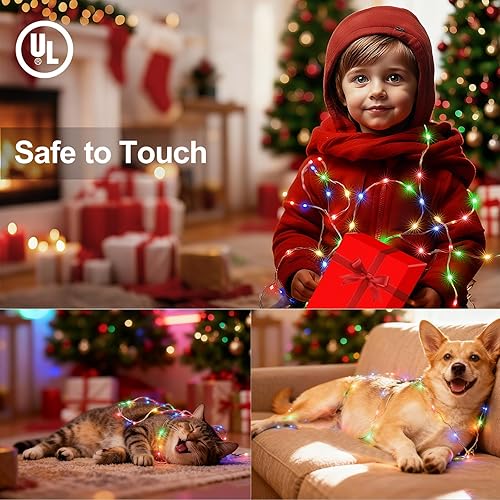 Miniatura 6 de OGORI - Luces de Navidad de 262 pies para exteriores, 1000 luces LED multicolor, guirnalda de luces de hadas con 8 modos, control remoto y Varios