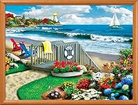 Vista 9 de MasterPieces Rompecabezas EZ Grip de 300 piezas, escena costera de playa, rompecabezas de piezas grandes para personas mayores, adultos y familia