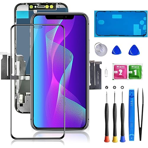 for iPhone XR Screen Replacement 6.1", Bsz4uov 3D Touch LCD Display Digitizer Assembly for A1984, A2105, A2106, A2108, with Waterproof Frame Adhesive Sticker and Full Repair Tools