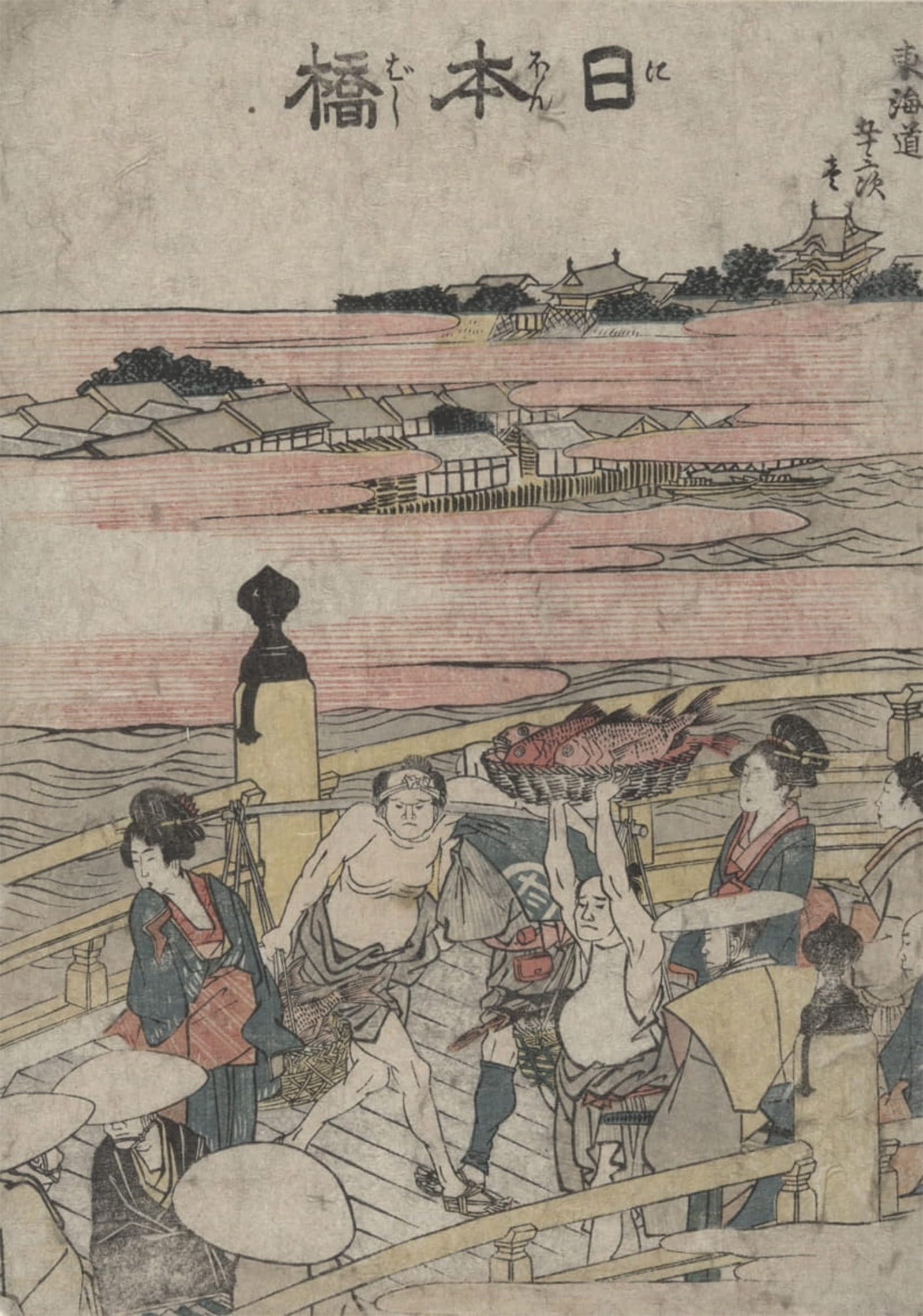 SERENDIPITP Aesthetic Poster Photo Wall Print Retro Picture Nihonbashi From the Series Designs of the Fifty-three Stations of the Tokaido by Katsushika Hokusai for Home Decor 60x90cm