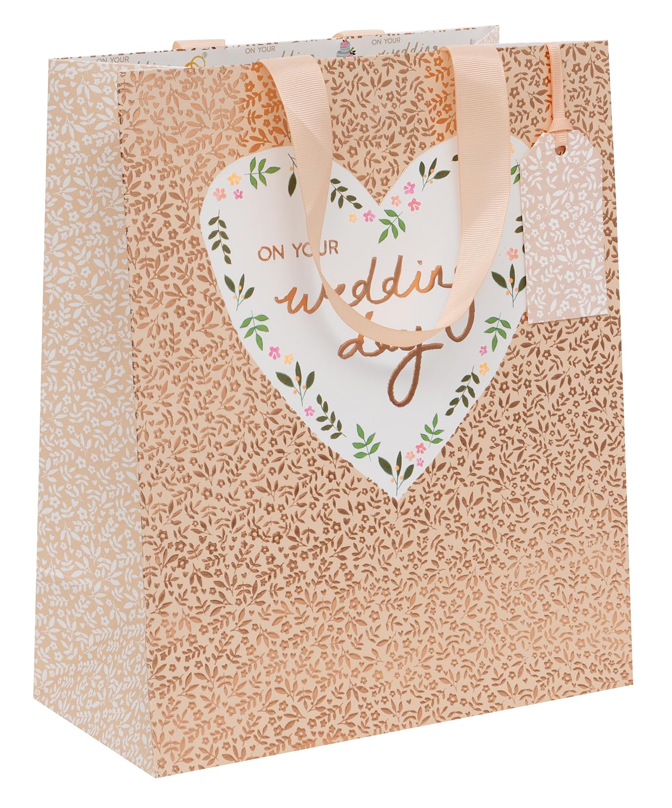 Glick Large Gift Bag - Wedding Heart Design - 260 x 315 x 135mm