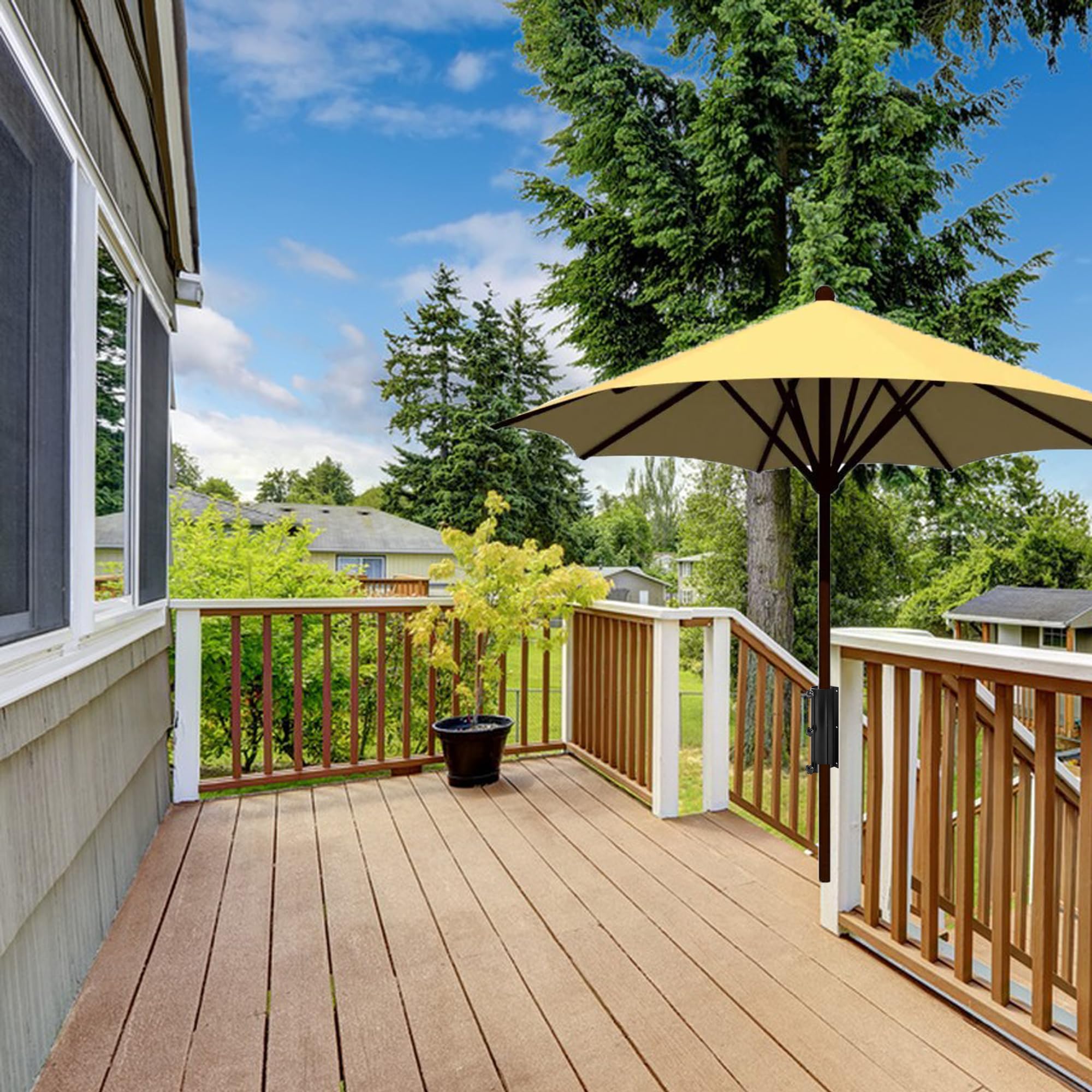 Support de parasol robuste pour terrasse, balustrade, plage, cour, balcon, bateau, hayon