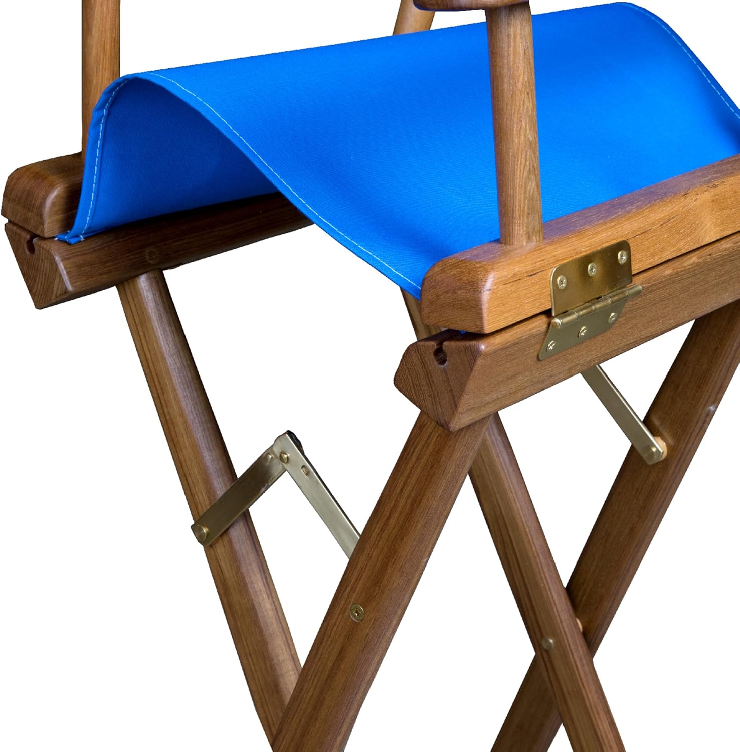 Whitecap 60045 Teak Captain's Chair - Blue Seat Cover