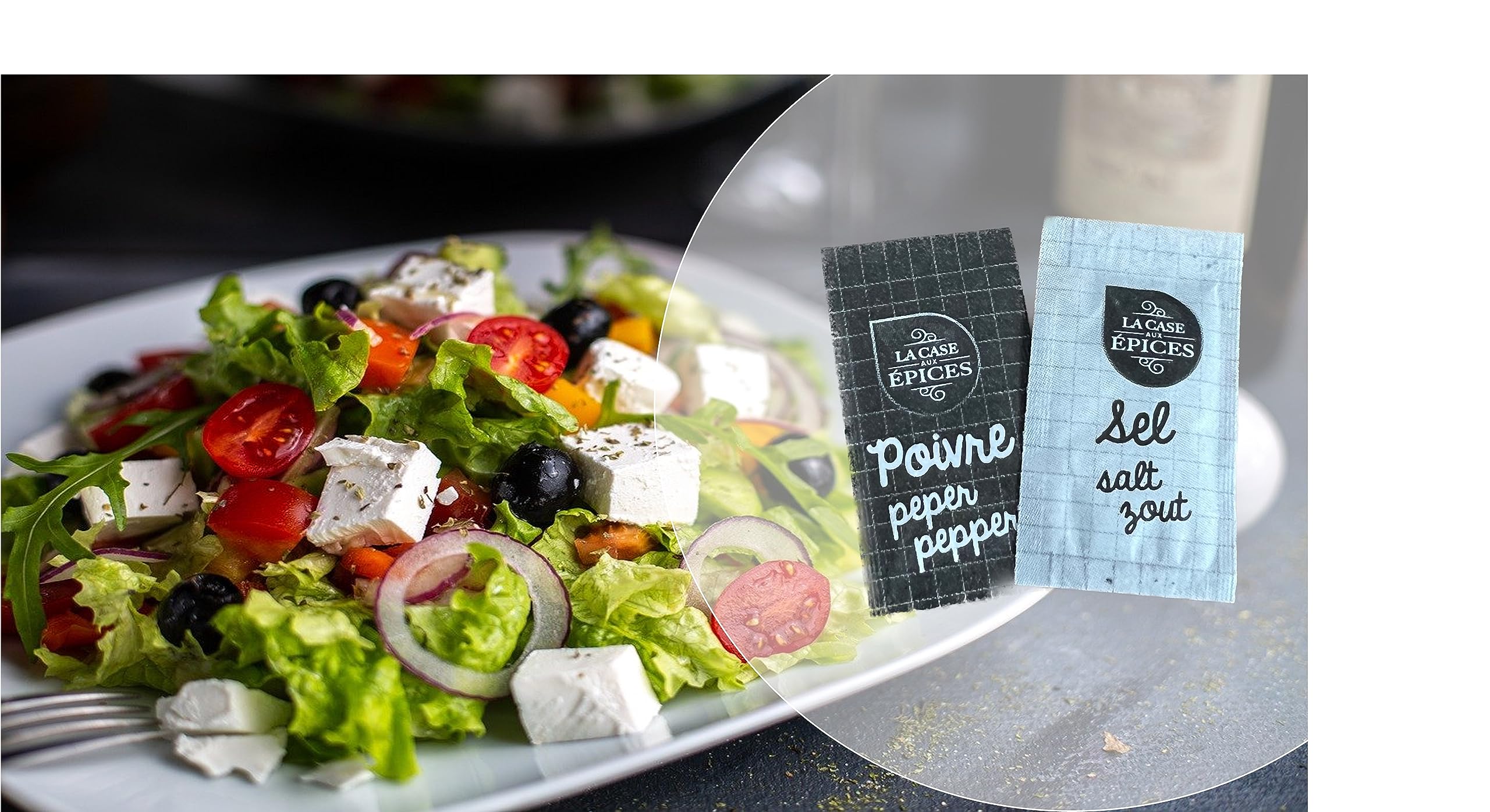 TRAVELDOZ - Lot epices sel et poivre (100 dosettes de chaque)
