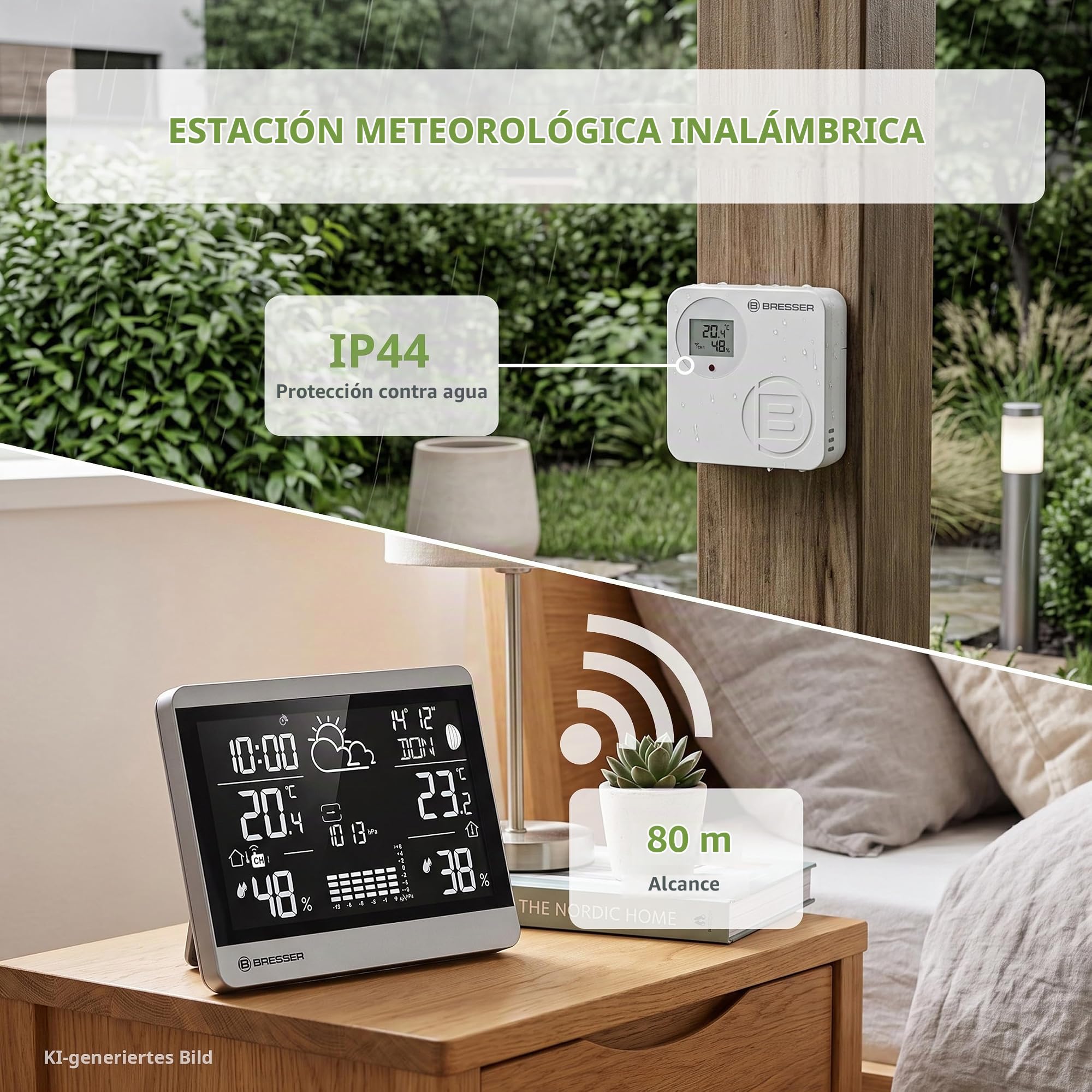 BRESSER Estación Meteorológica Inalámbrica ClimateTemp NDH-NEO