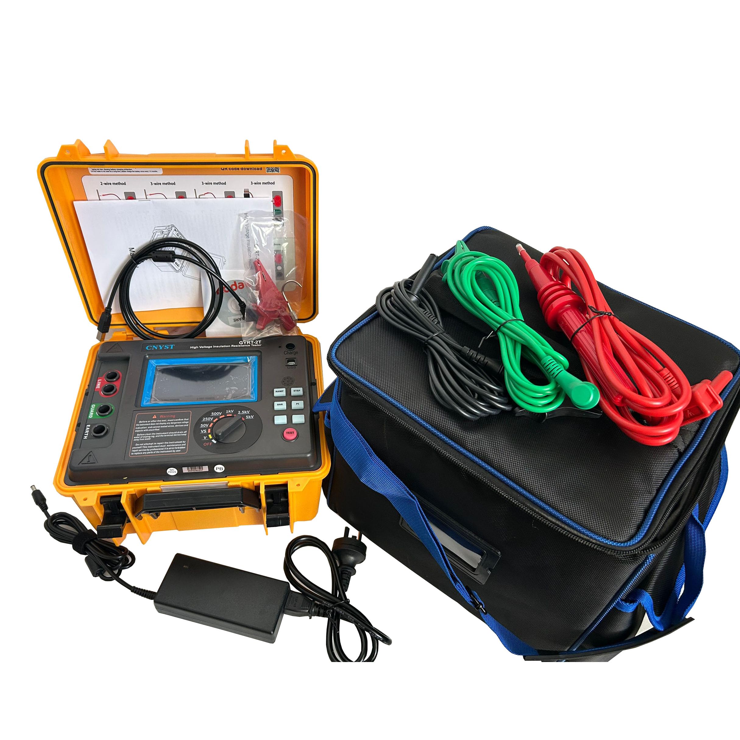 CNYST 5kV High Voltage Insulation Tester High Voltage Insulation Resistance Testers Suitable for Insulation Resistance Testing of Cables Motors Generators Transformers with Rated Voltag 250v~5Kv