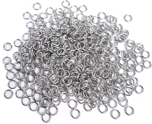 Miniatura 1 de 2000 anillos de acero inoxidable de 0.315in calibre 18 anillos de metal cerrados pero sin soldar, anillos de conector de un solo bucle para joyas,