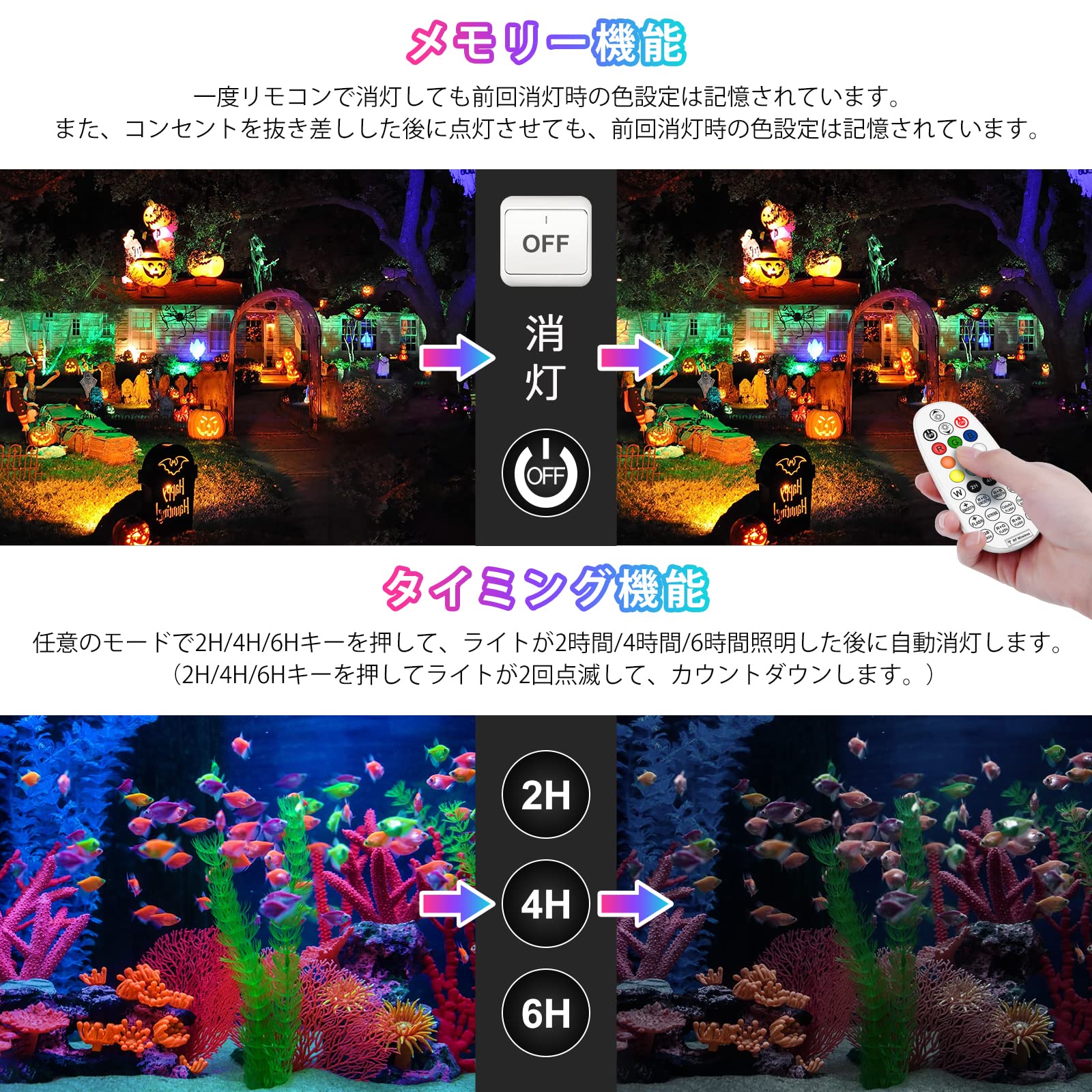 ❤プロの多彩で幻想的な演出がリモコンで自由自在♪❤業務用300W相当❣投光器 Amazon.co.jp : RGB投光器 60W (300W相当) 超明るい LED作業灯