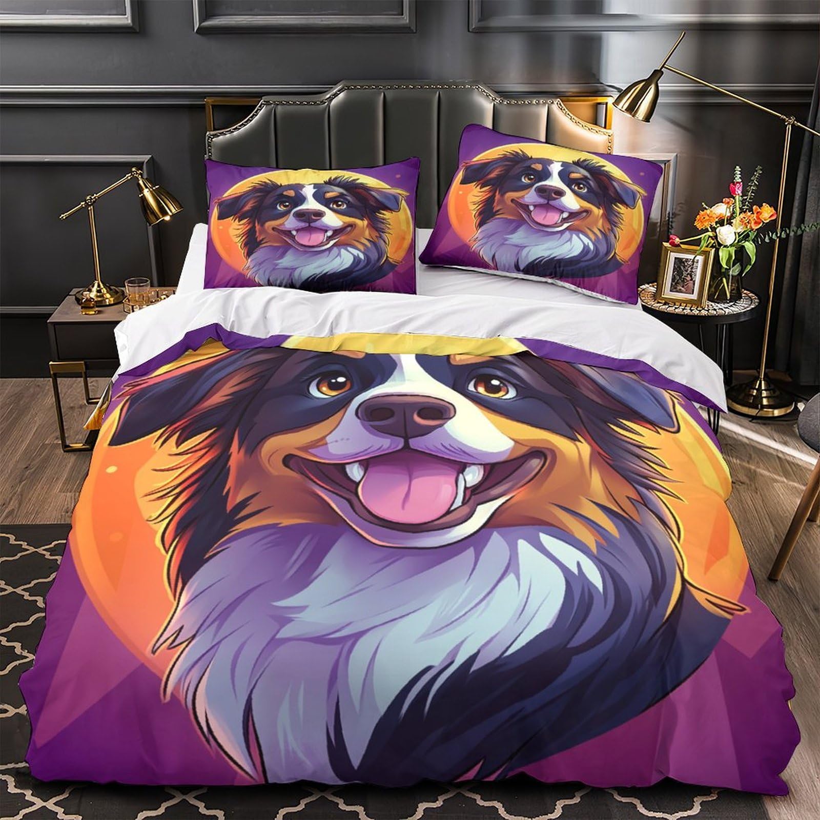 Parure de couette chien imprimé 3D pour transformer l'ambiance d'une chambre d'adulte moderne
