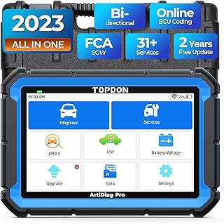 TOPDON ArtiDiag Pro Car Diagnostic Tool with Online-Coding,OE-Level Full Systems Diagnosis Obd2 Scanner, 31+Maintenance Services,Bi-Directional Control, 2-Year Free Update.
