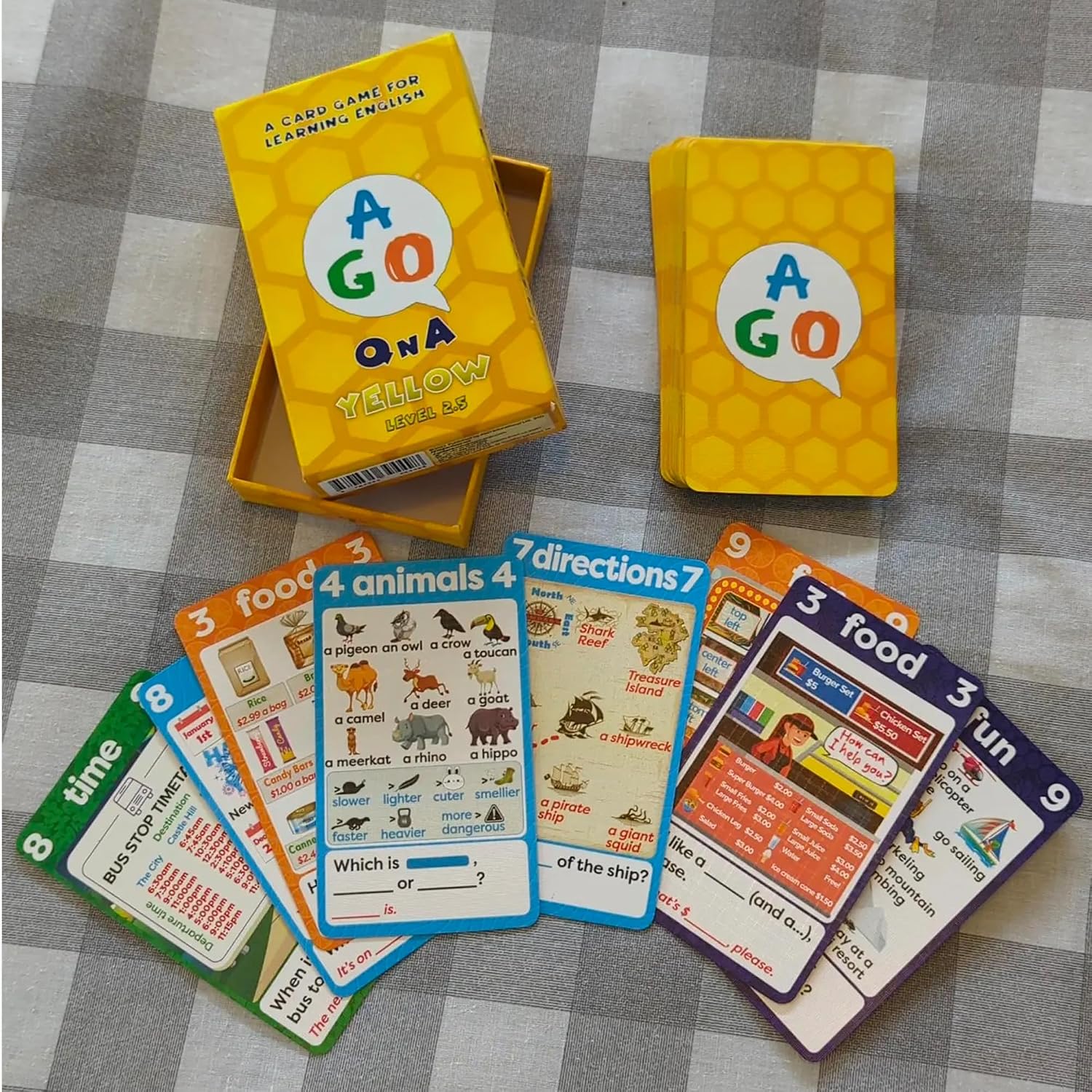 AGO QnA Yellow ESL Card Game - Level 2.5. A Fun English Language Learning Game for EFL/ESL Students - Build Vocabulary, Grammar and Conversation Skills! image 2