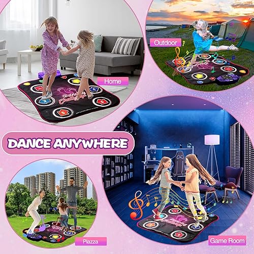 Juguetes de baile para niños con 6 botones inalámbricos y Bluetooth con música incorporada, música y baile con 5 modos de juego, regalos de