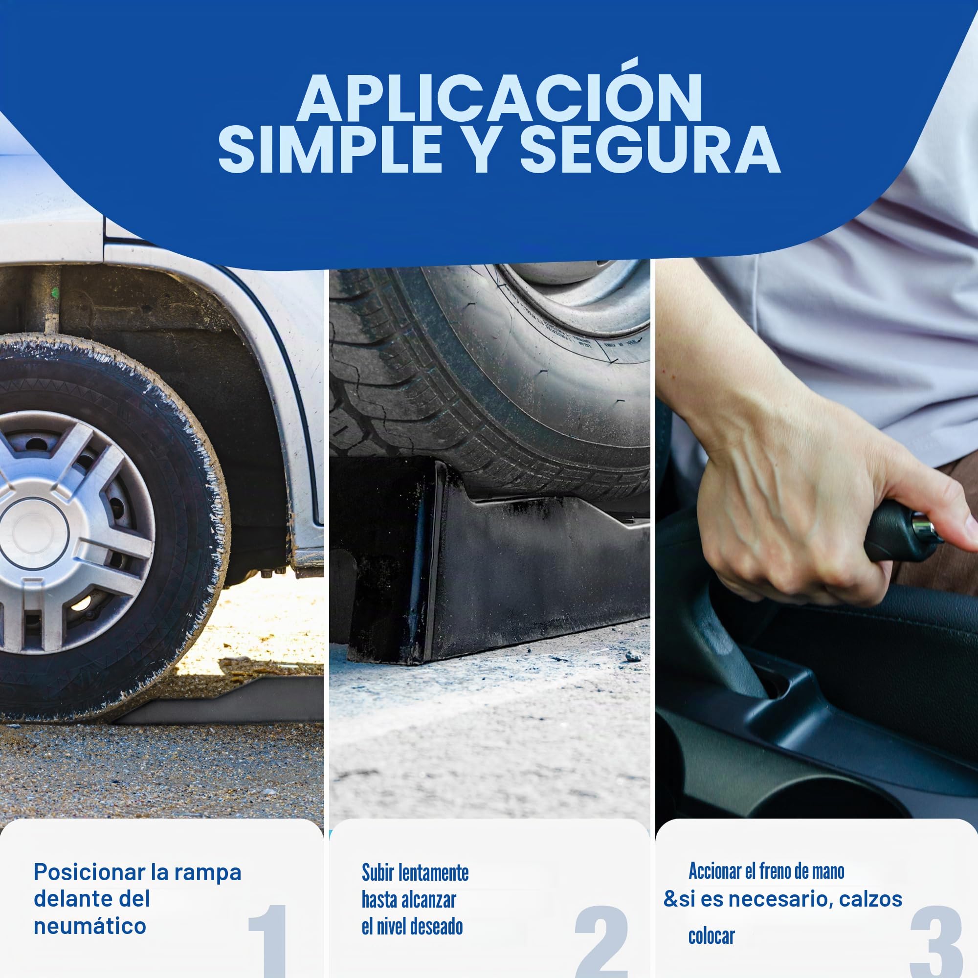 NTG – Cuñas niveladoras para autocaravana (set de 2) – Nivelación de 3 niveles hasta 3000 kg por set, estructura antideslizante ideal para caravana, autocaravana y remolque - Cuñas para todos los