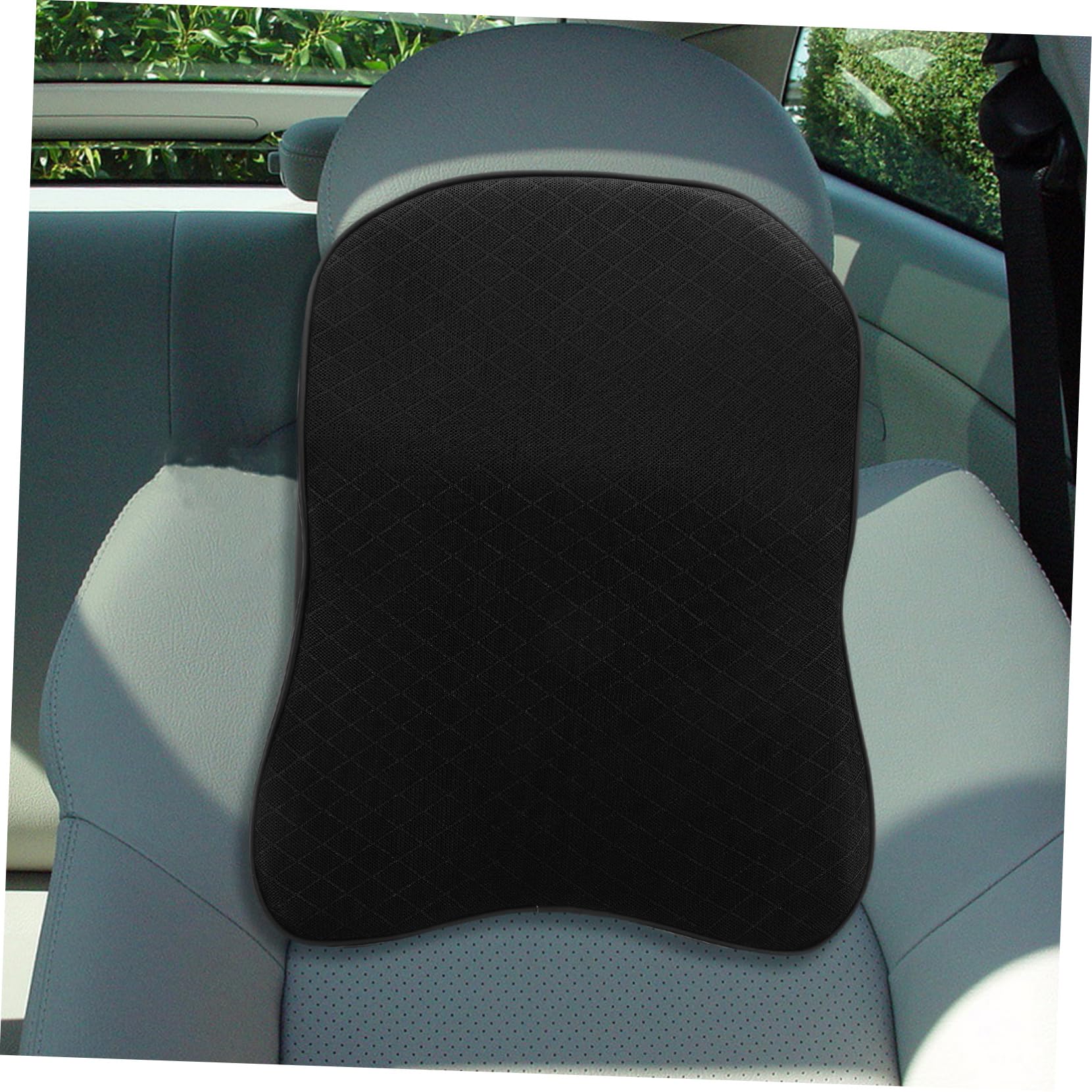 PRETYZOOM Cojín Coche Conductor de Memoria Espumosa, Soporte Cervical Cómodo y Lavable, Reposacabezas para Asiento Coche y Oficina Negro