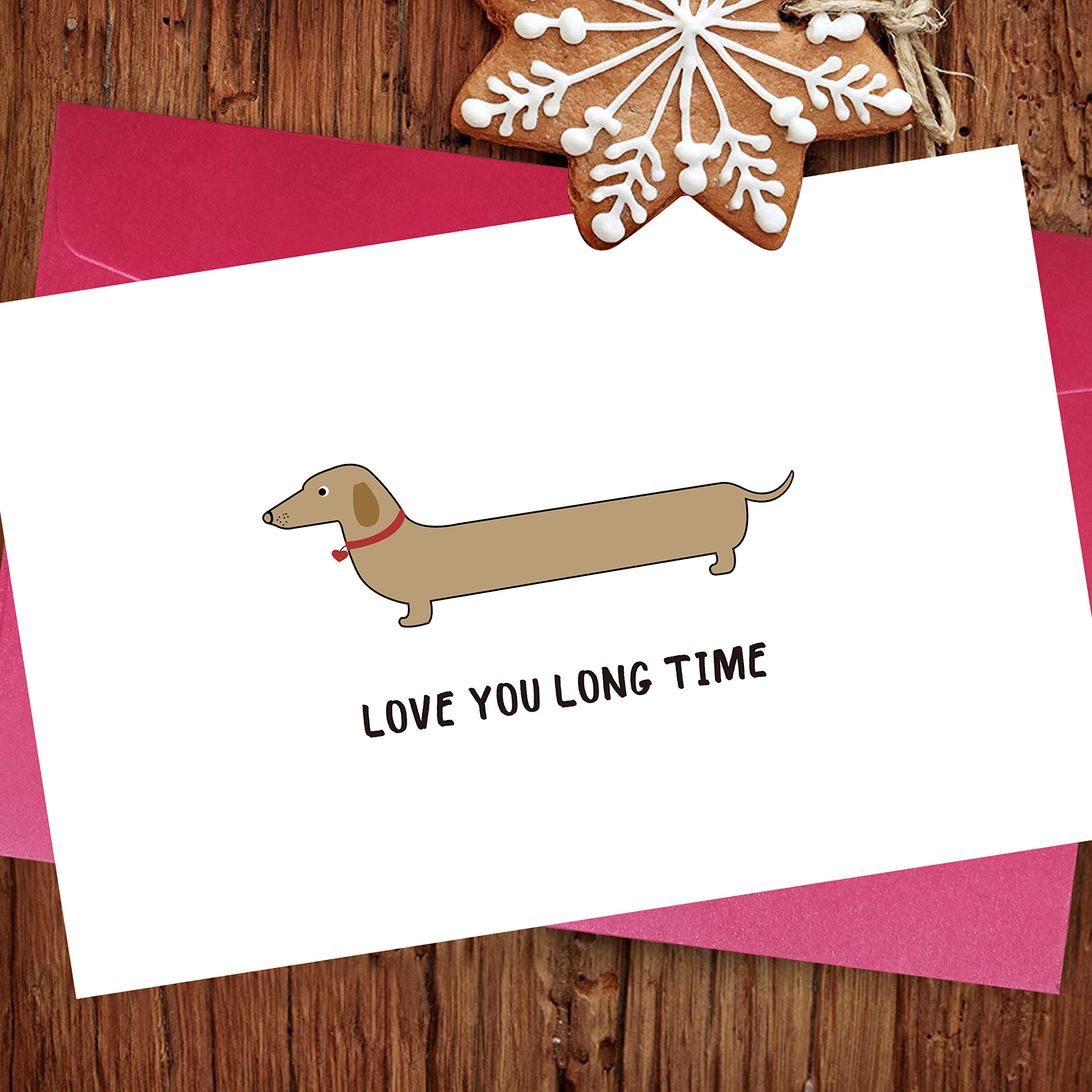 Love You Long Tme Dackel Hund Jubläum Geburtstag Oder