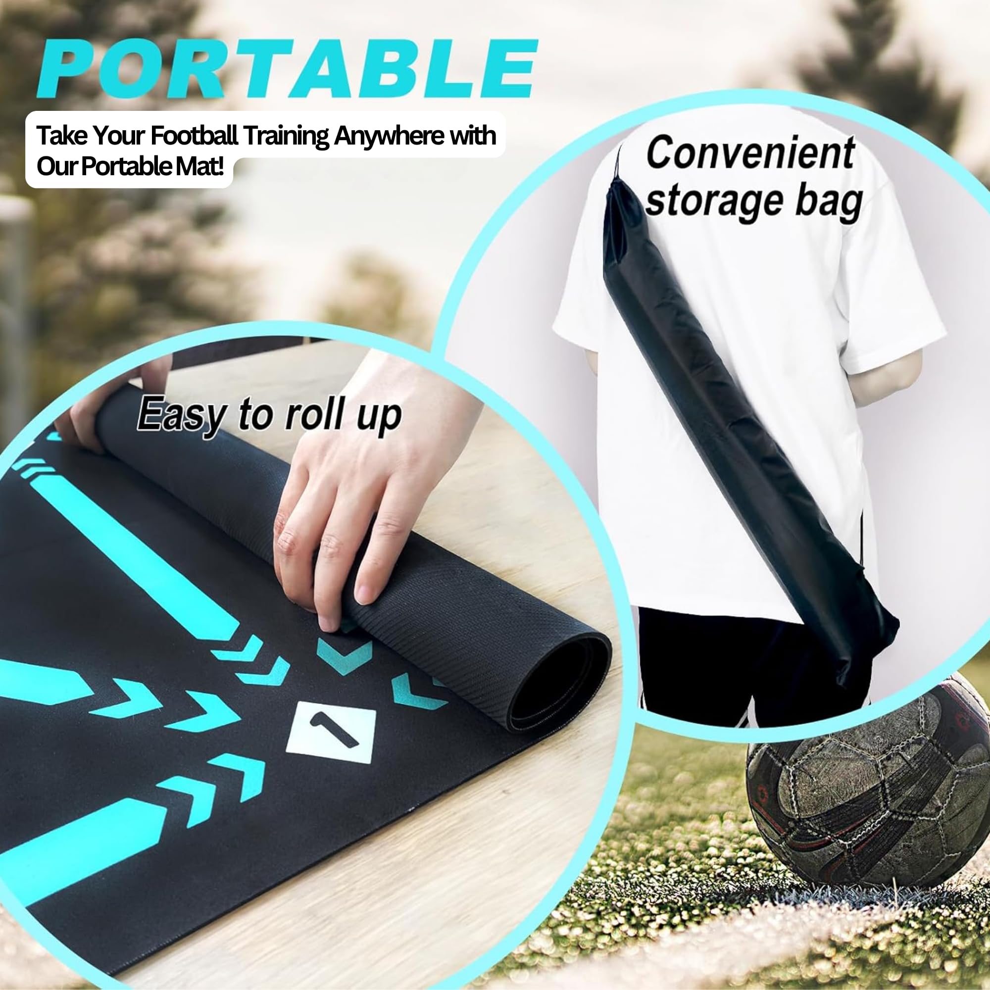 Football Training Mat, Soccer Mastery Skills Mat 90x60cm, Develop Confidence - Image 6
