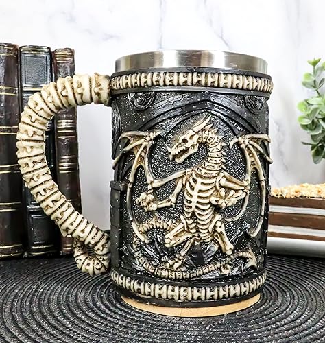 Miniatura 9 de Ebros Gift Taza de café gótica legendaria de huesos esqueléticos Osario Dragón Overlord Cerveza Grande Stein Tankard Taza de café Calabozos Dragones