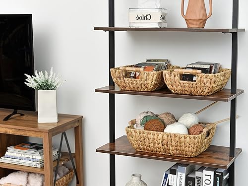 Miniatura 8 de StorageWorks Cesta de almacenamiento de mimbre, cestas de almacenamiento grandes tejidas a mano con asas de madera