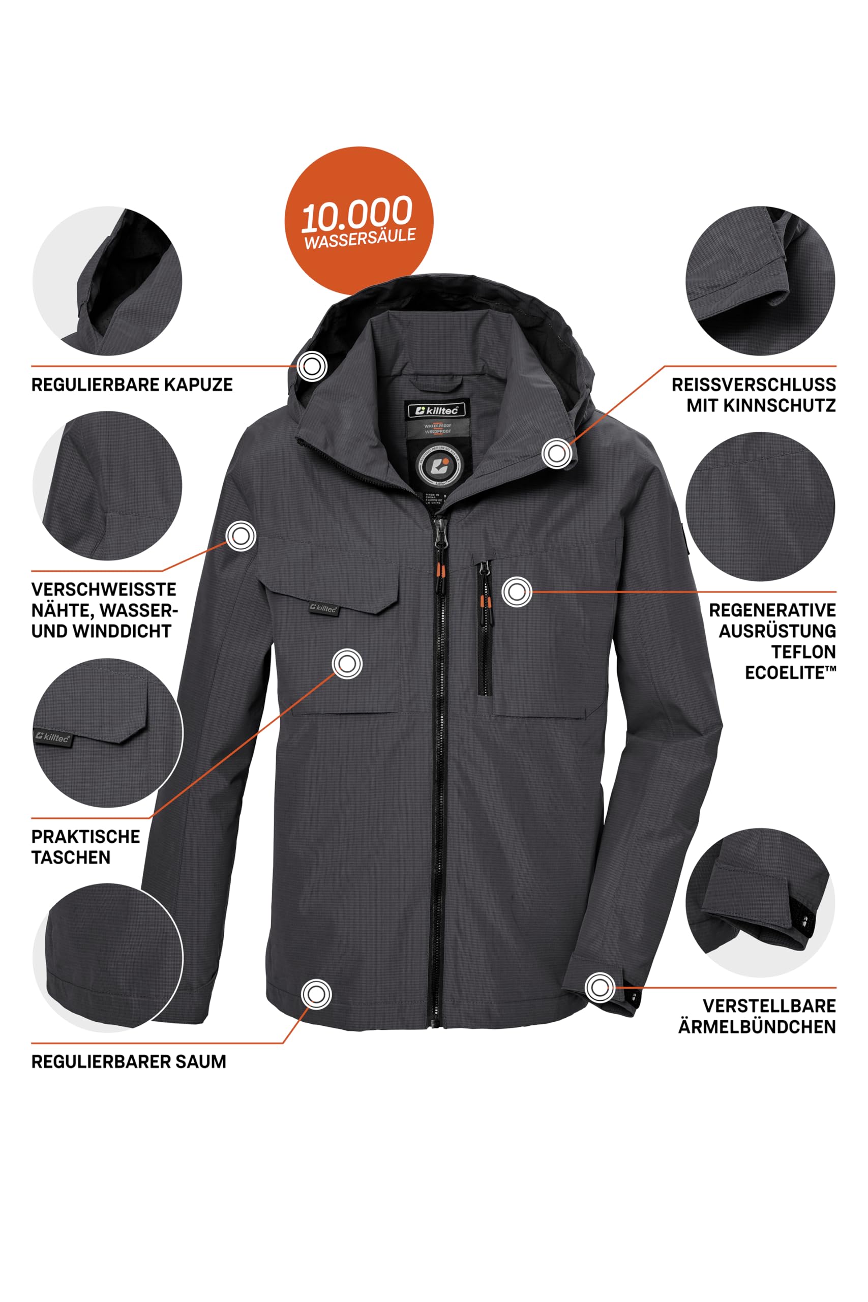 Killtec Kos 140 Bys Jckt la veste fonctionnelle est imperméable/veste outdoor avec capuche Garçon