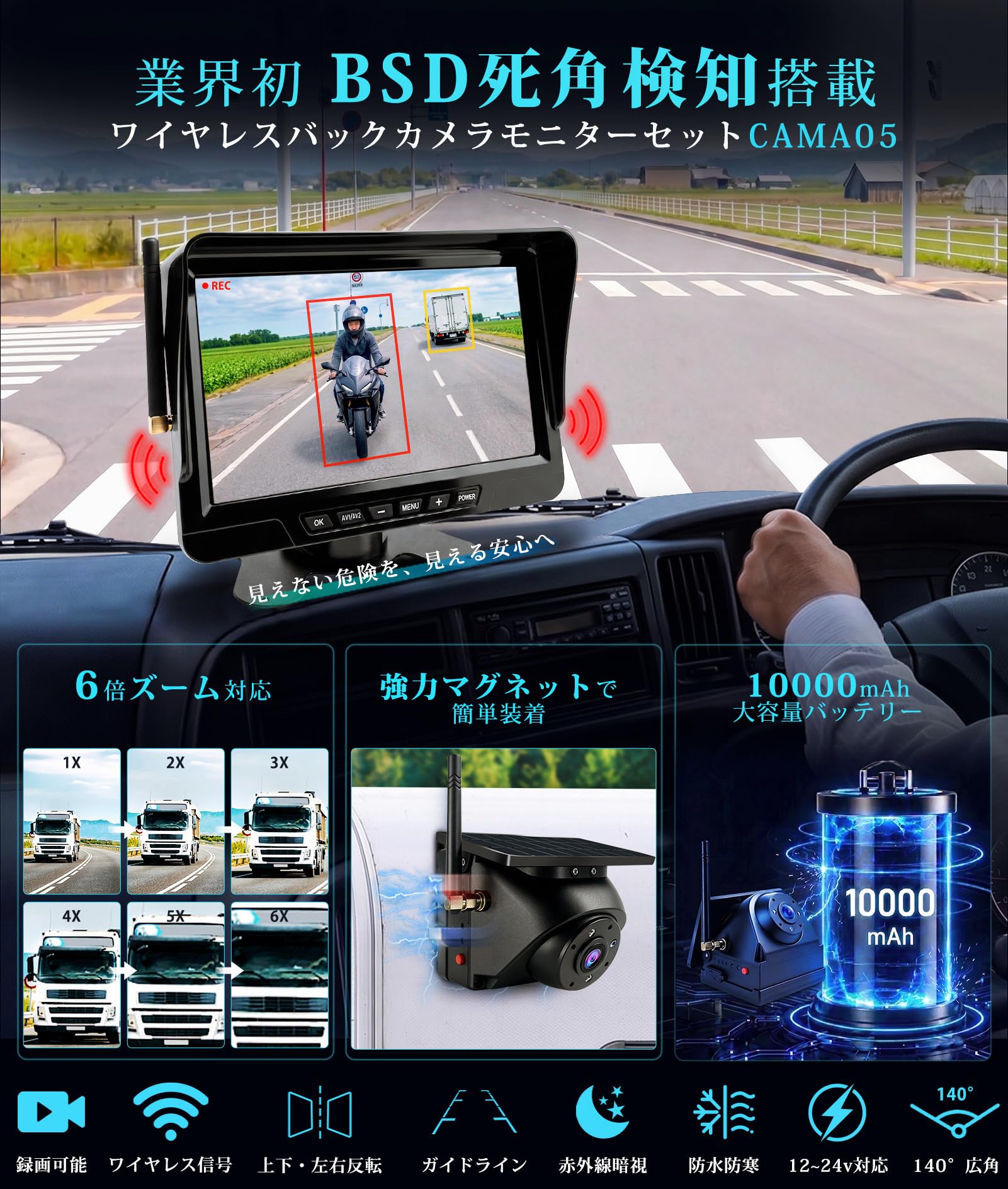 URVOLAX ワイヤレスバックカメラモニターセット 7インチ バックモニター Amazon.co.jp: URVOLAXワイヤレスバックカメラモニターセット【大型車