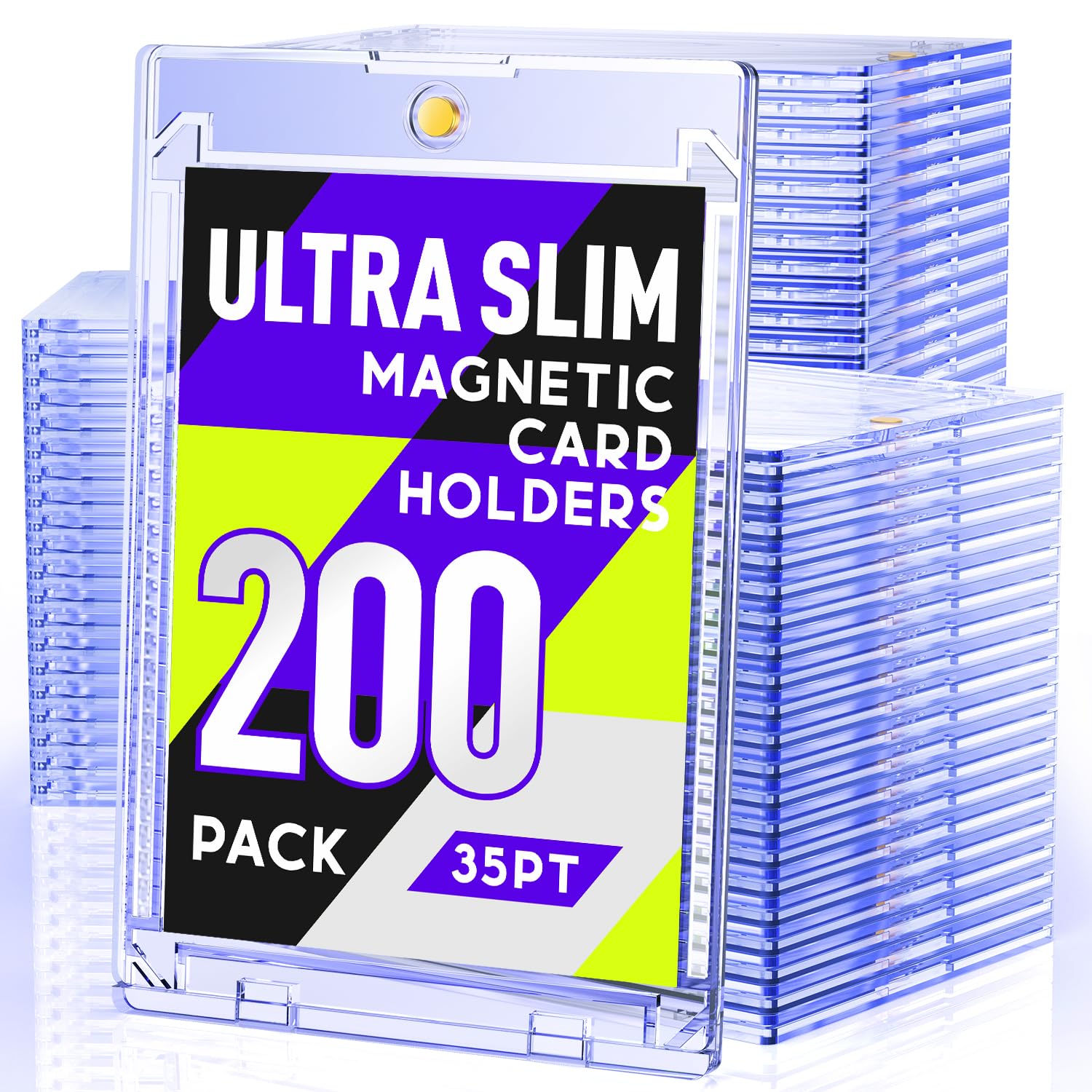 YHIJF 200ct Magnetic Card Holder, 35pt Slim One Touch Card Holder
