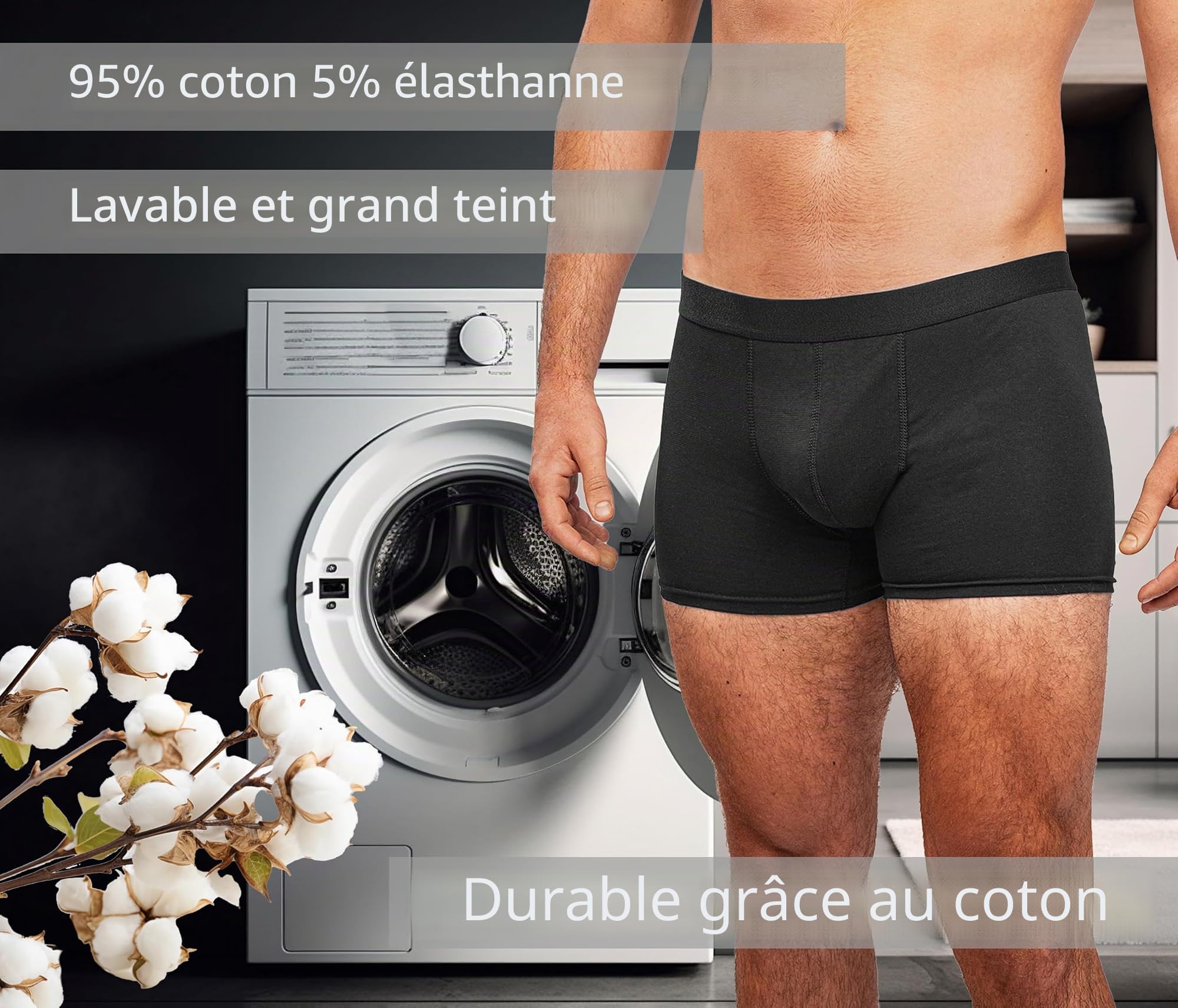 Lot de 10 Boxers Homme en Coton Premium – Caleçons Confortables sans Étiquette – sous-vêtements Respirants S à 4XL