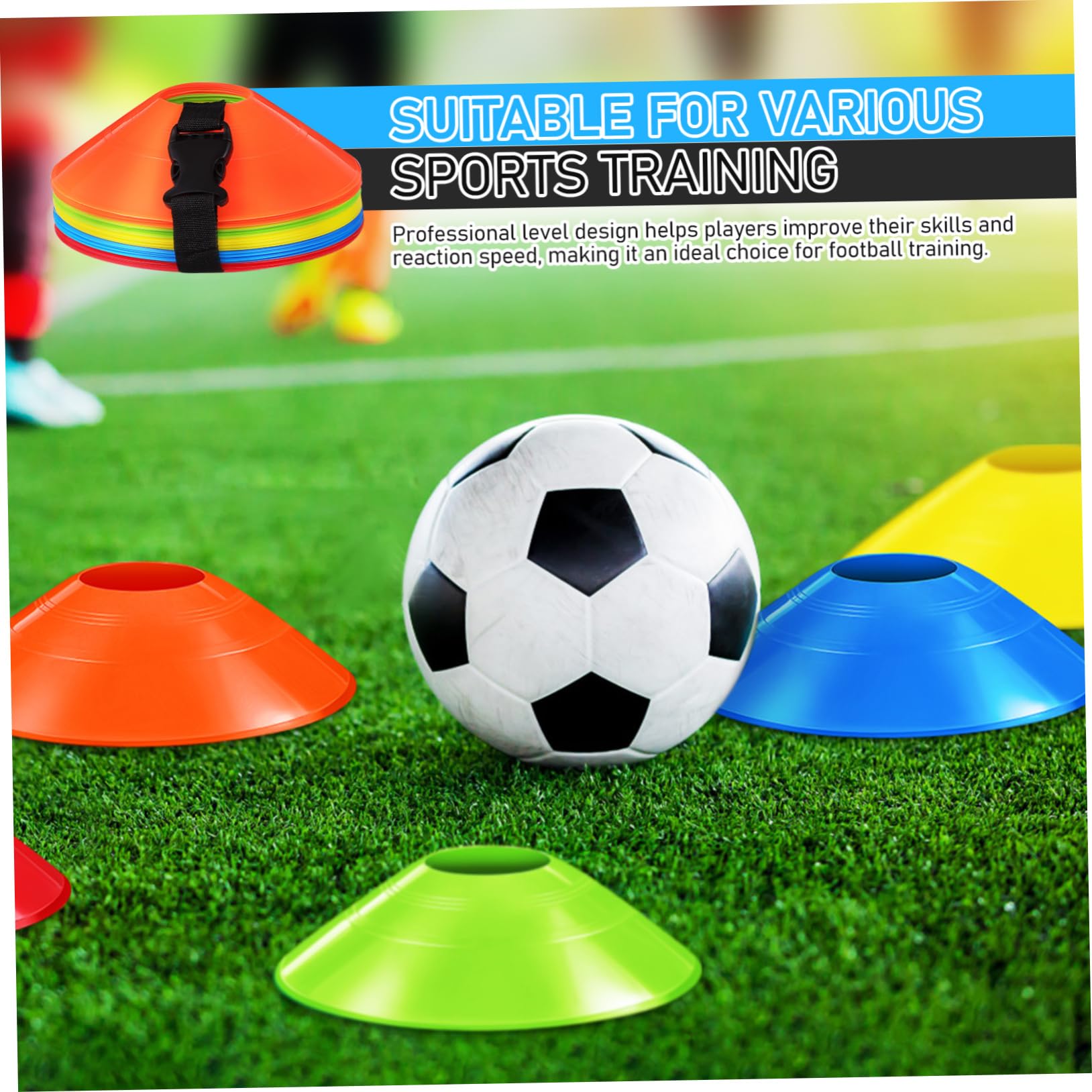 Abaodam 30 Piezas Conos de Entrenamiento de Fútbol Brillantes con Bolsa de Transporte para la Agilidad Prácticas de Baloncesto y Fútbol