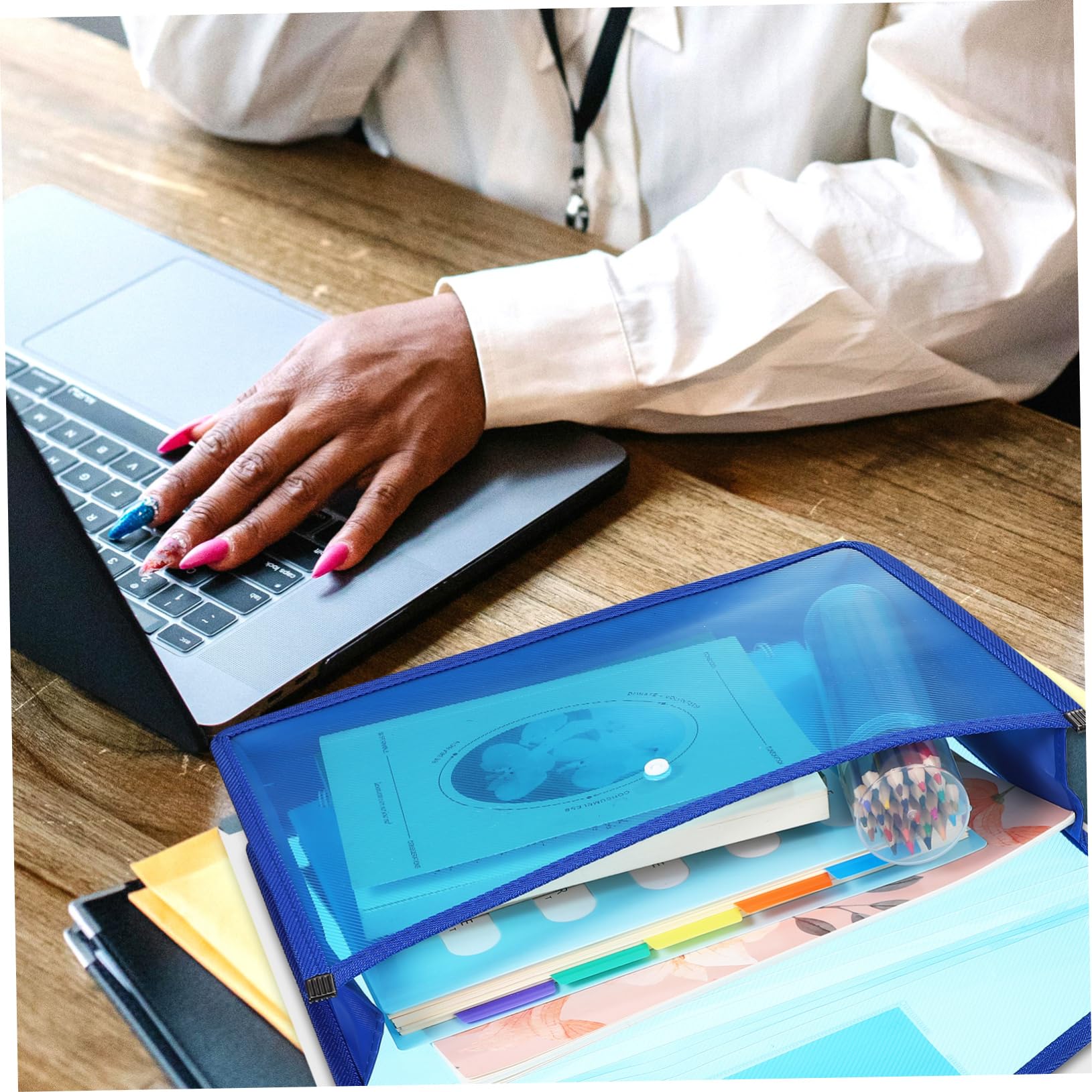 Holibanna 7pièces Porte-Document Transparent avec Poches Étiquettes De Folders Organisateur De Documents Expansible pour Bureau Et Voyage