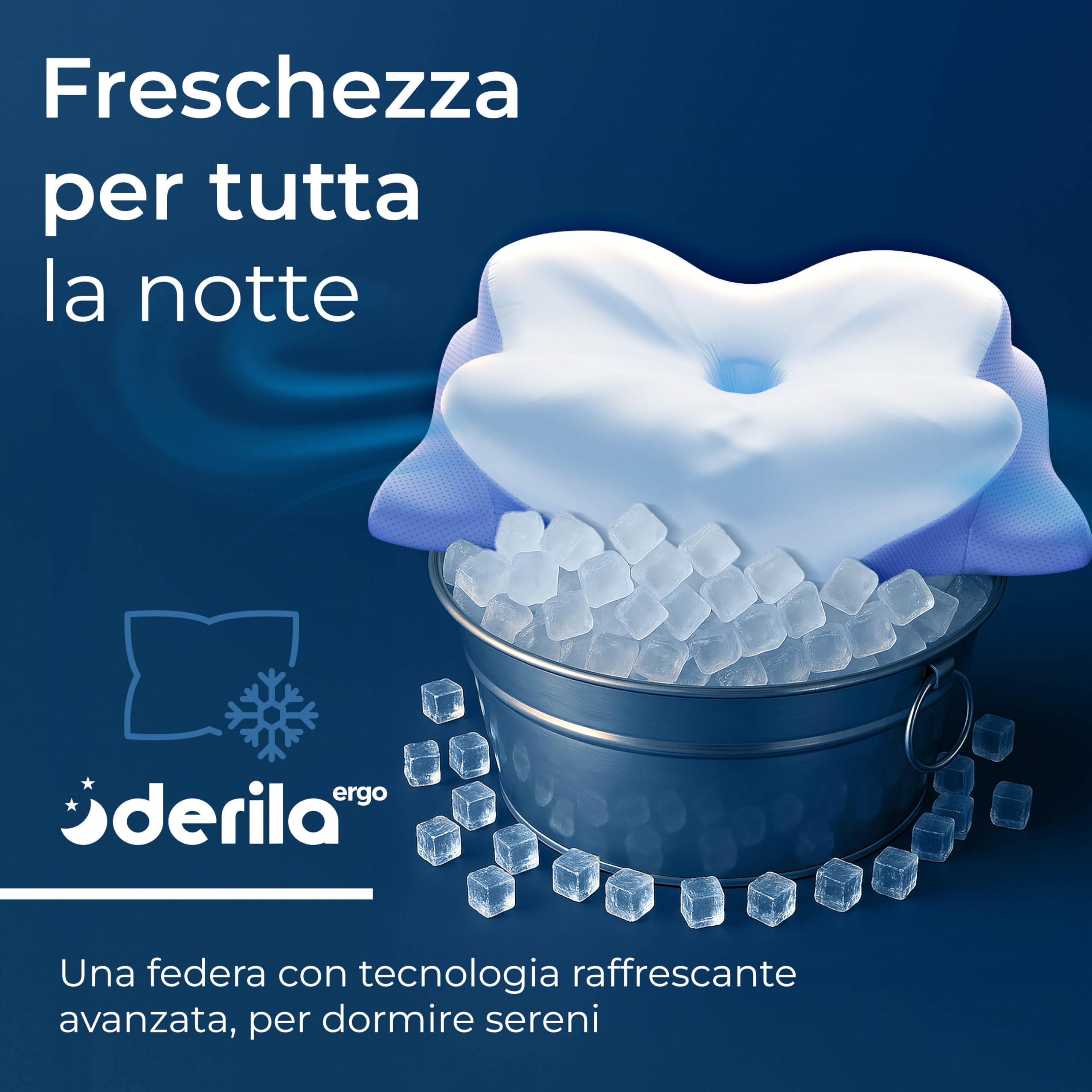 Derila Ergo Cuscino Cervicale in Memory Foam con Tecnologia Avanzata per Dormire Comodi in Ogni Posizione e Migliorare la Qualità del Sonno Notturno